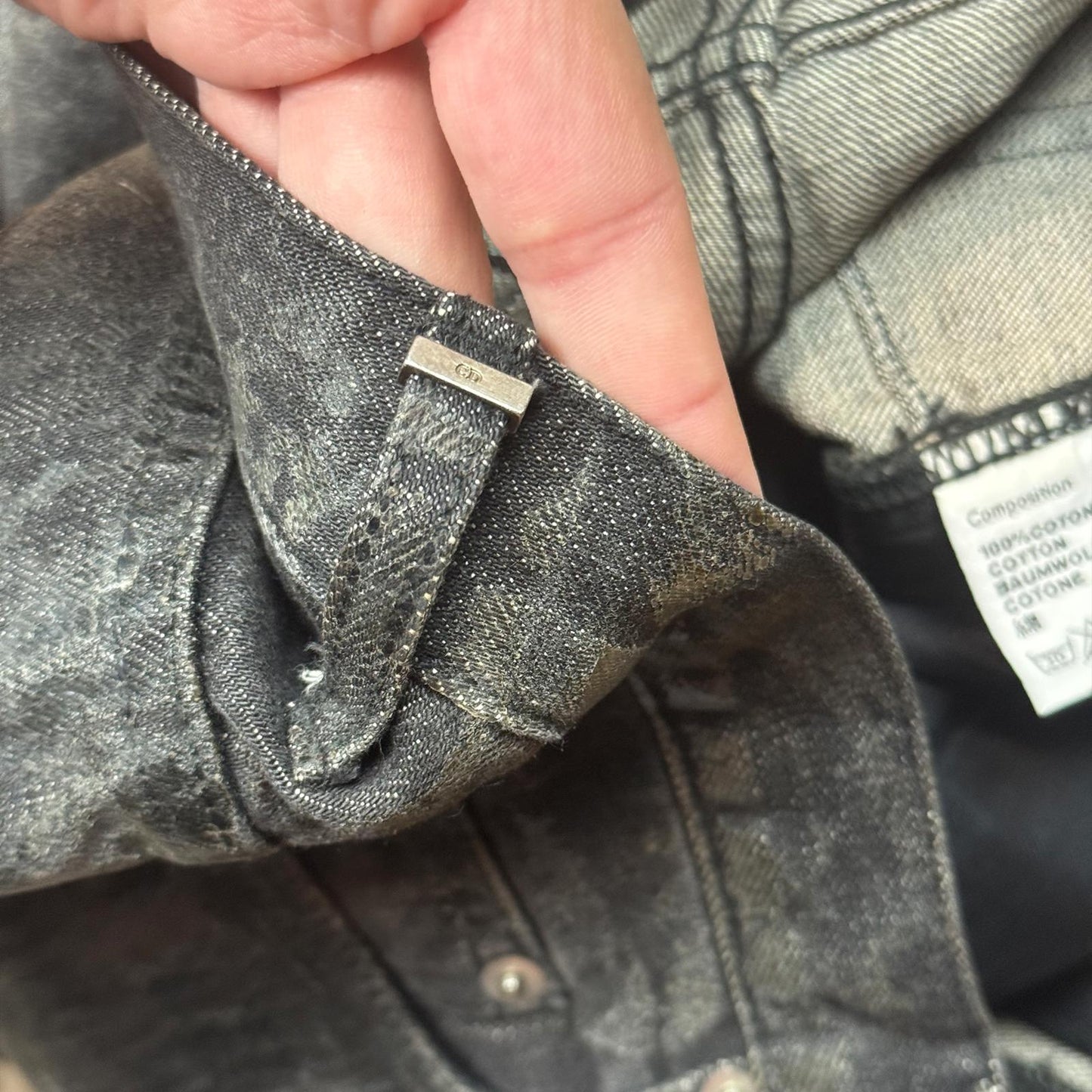 AW05 Dior Homme Black Waxed Denim