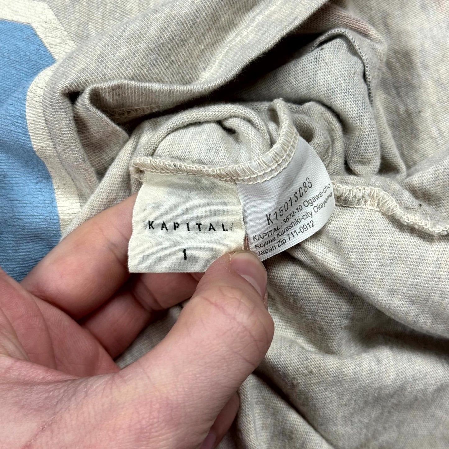 Kapital Grey College Tee Shirt