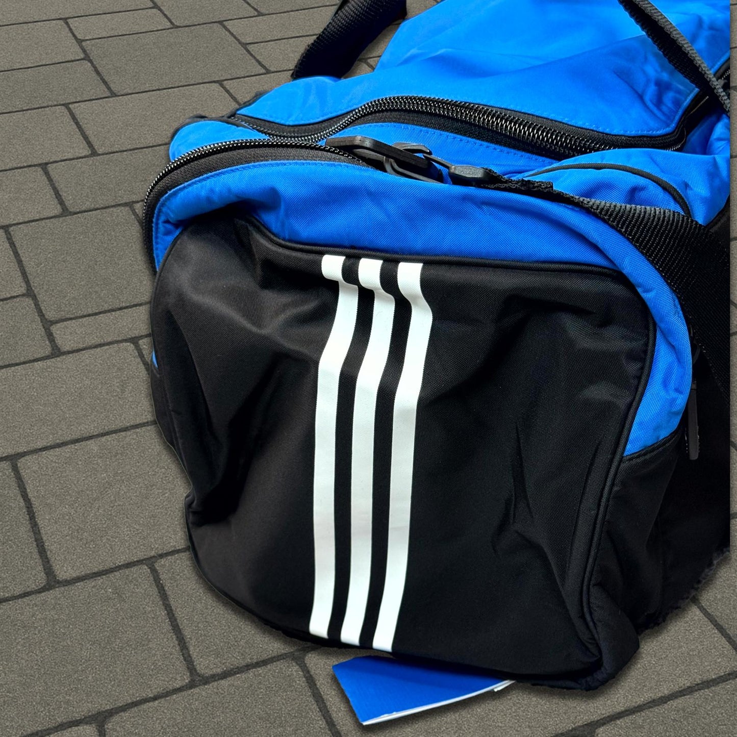 Balenciaga Adidas Trefoil Blue Canvas Duffel Bag