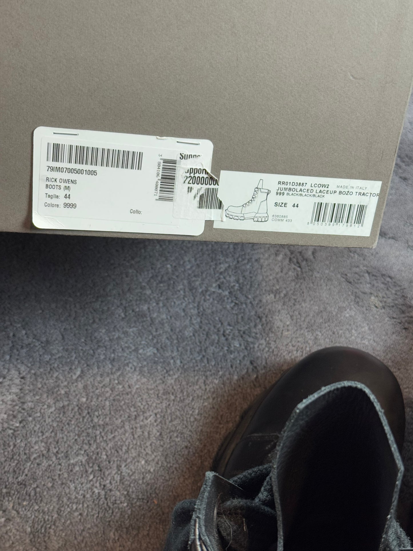 Rick Owens Jumbo Lace Bozo Tractor Boots