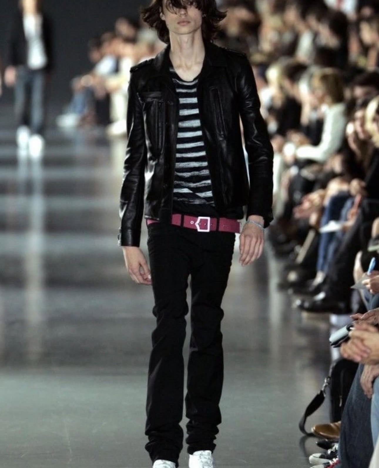 SS05 Dior Homme Pink Canvas D Point Belt