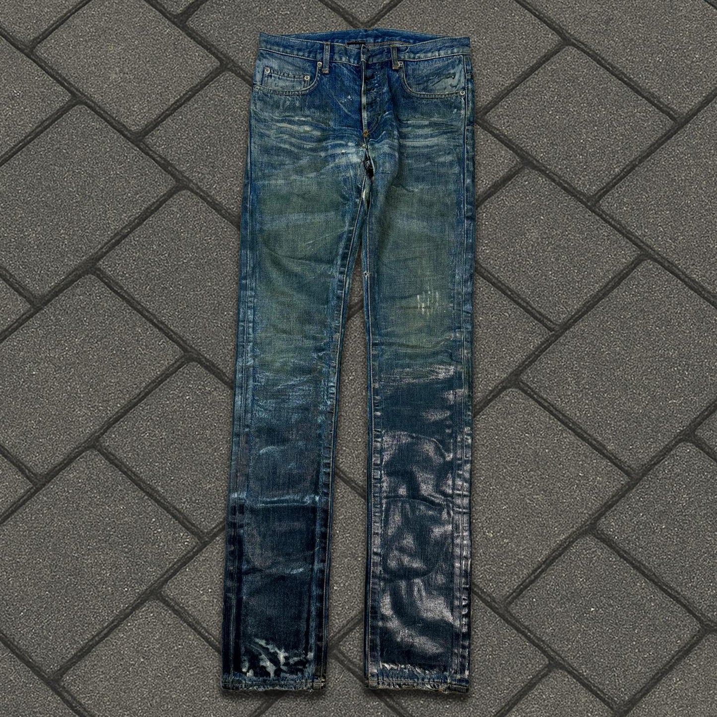 AW04 Dior Homme Blue Waxed Luster Denim