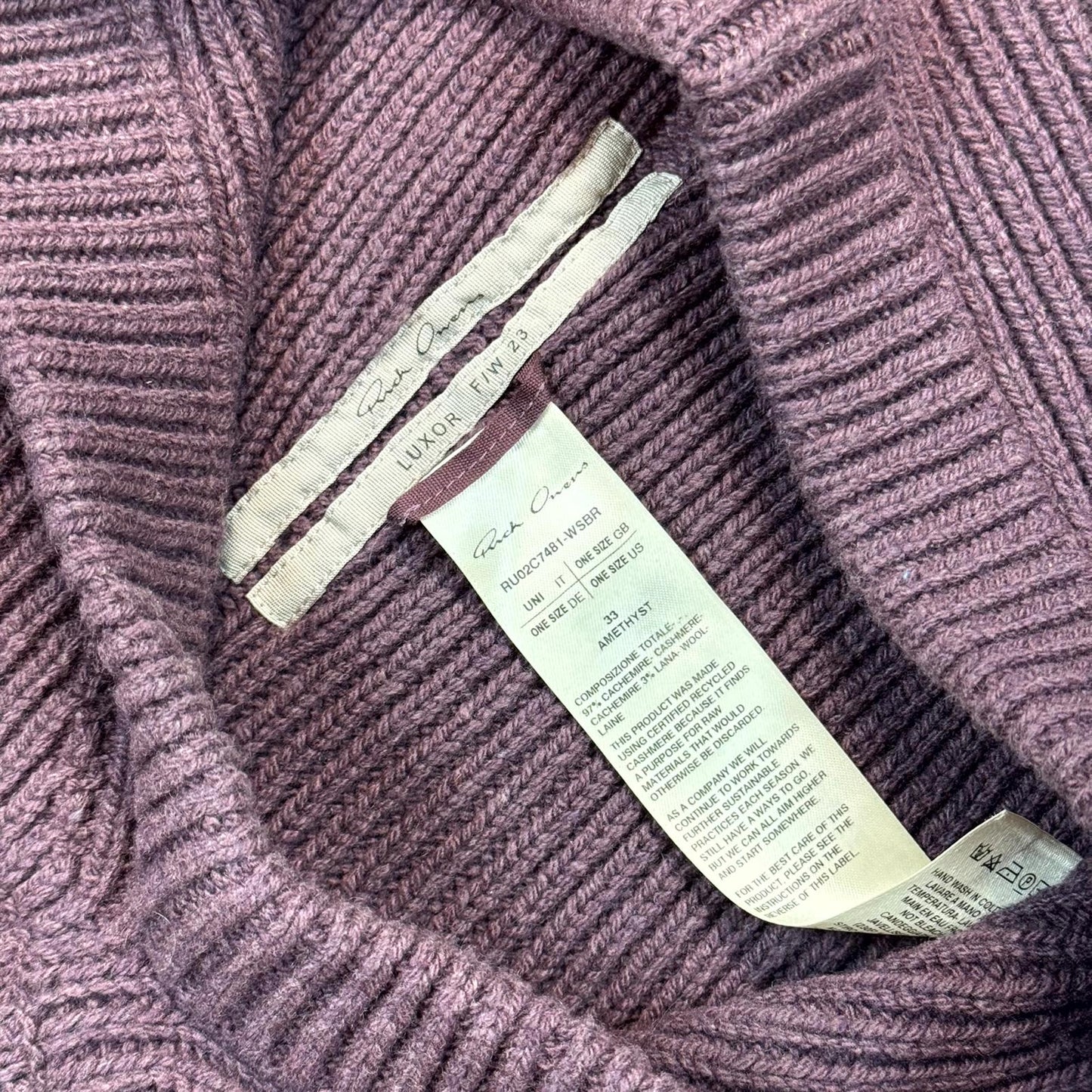 FW23 Rick Owens Amethyst Hood
