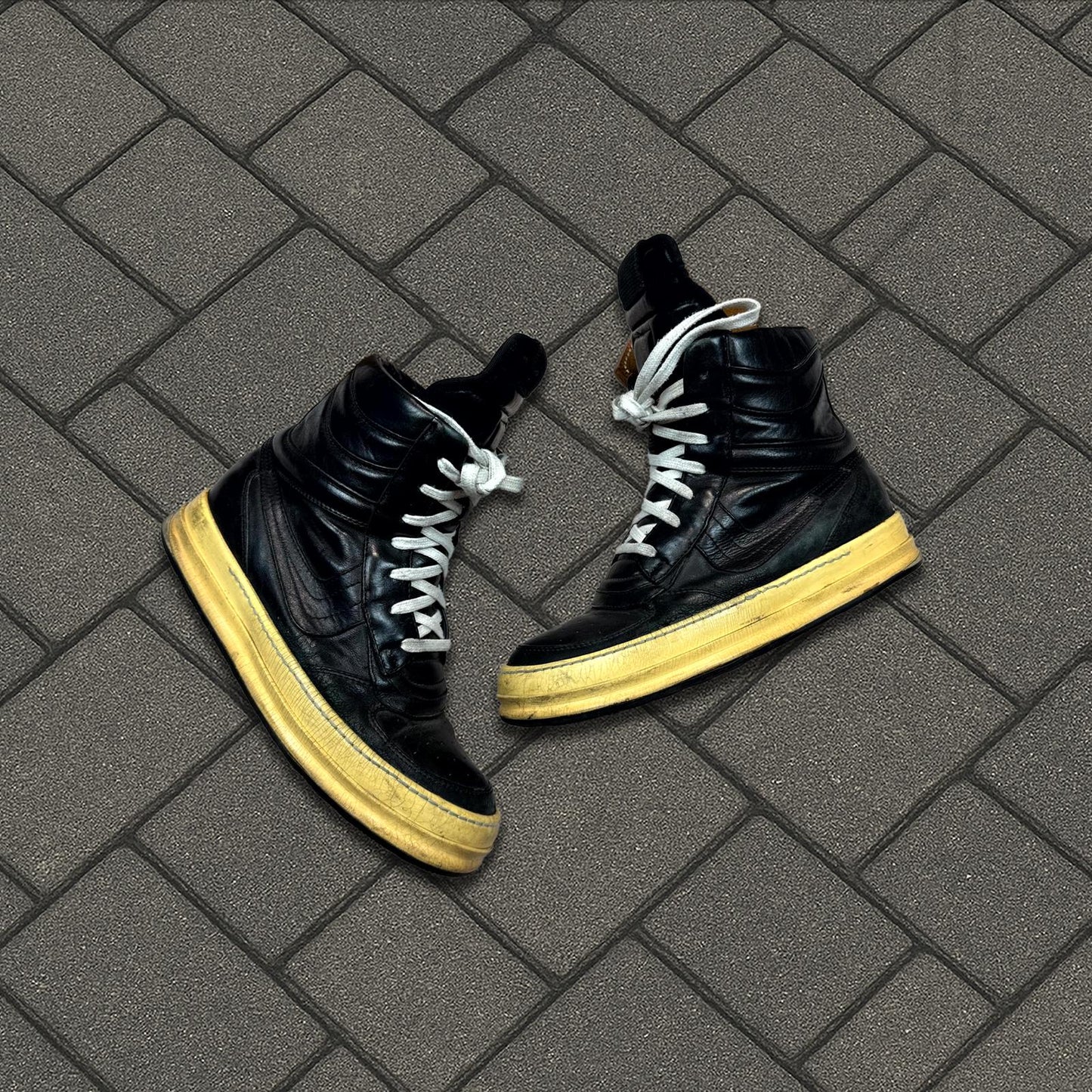 AW06 Rick Owens Black Leather Dunks