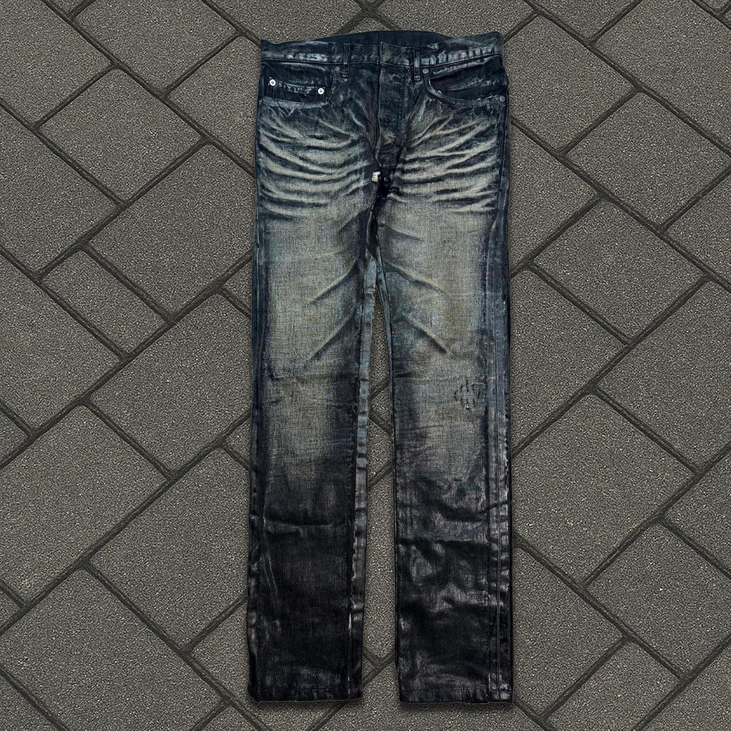 AW03 Dior Homme Black Waxed Luster Denim