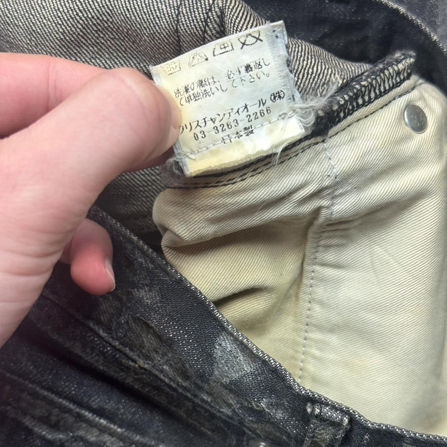 AW05 Dior Homme Black Waxed Denim