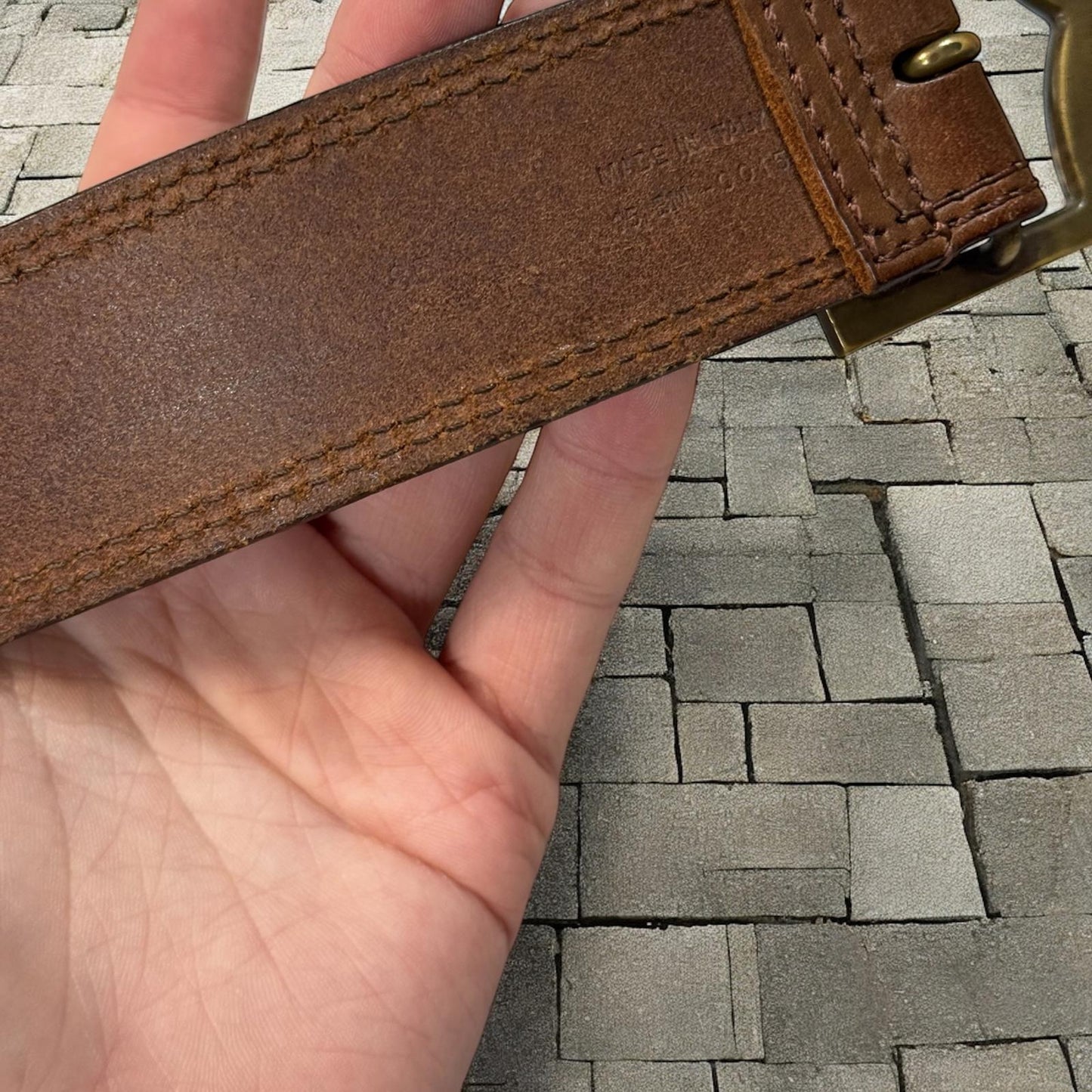 SS05 Dior Homme Brown D-Point Belt