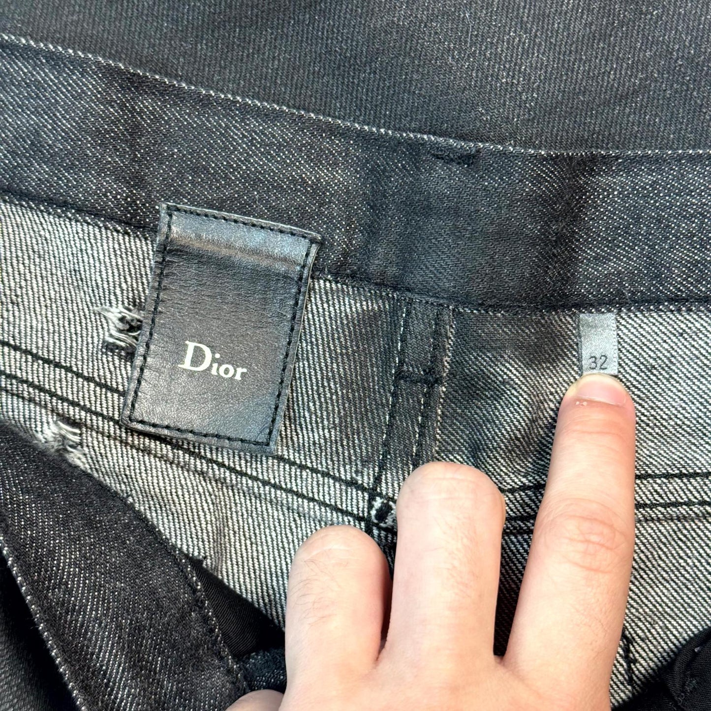SS04 Dior Homme Waxed Strip Denim