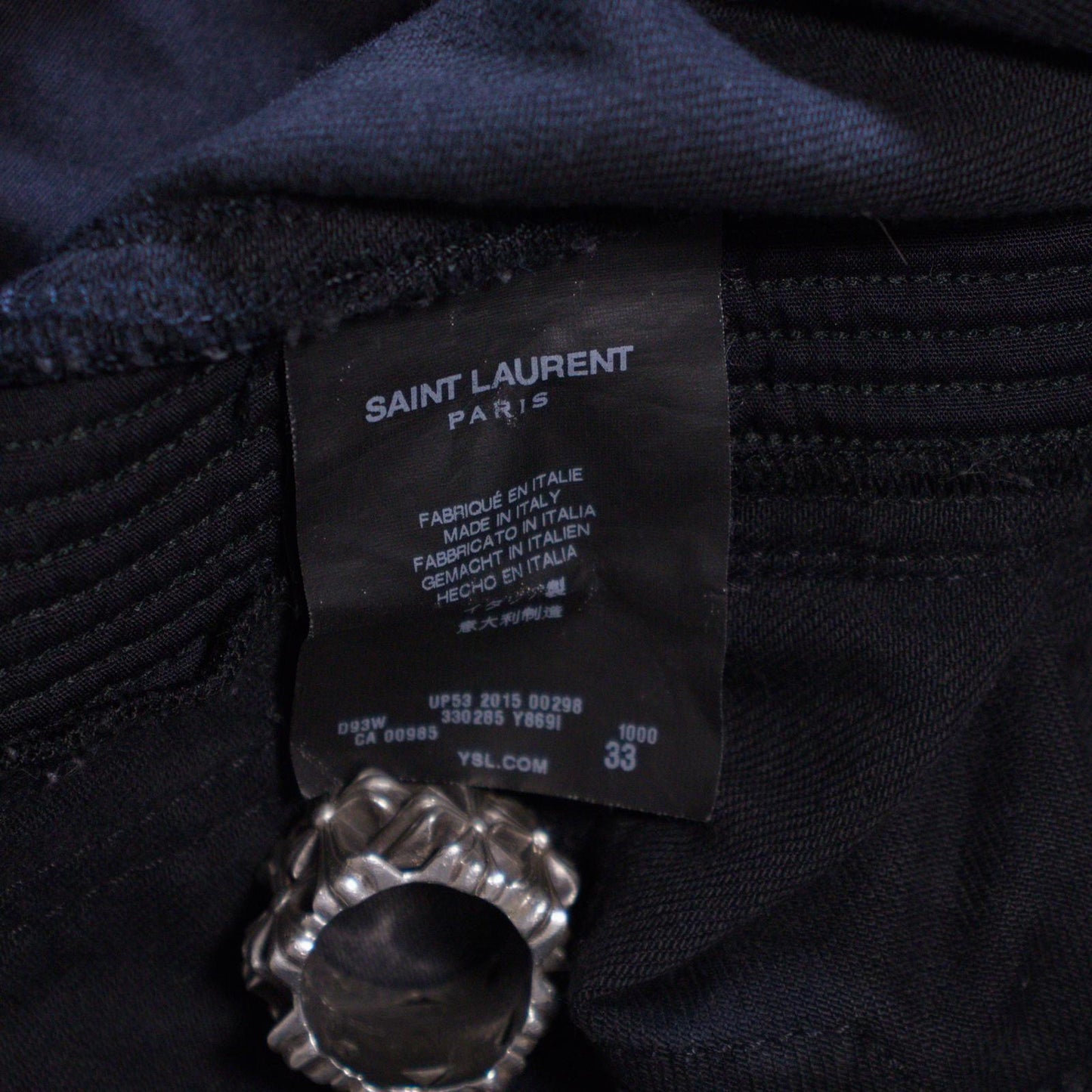 FW15 Saint Laurent Paris Zipper Knee Moto D04 Denim