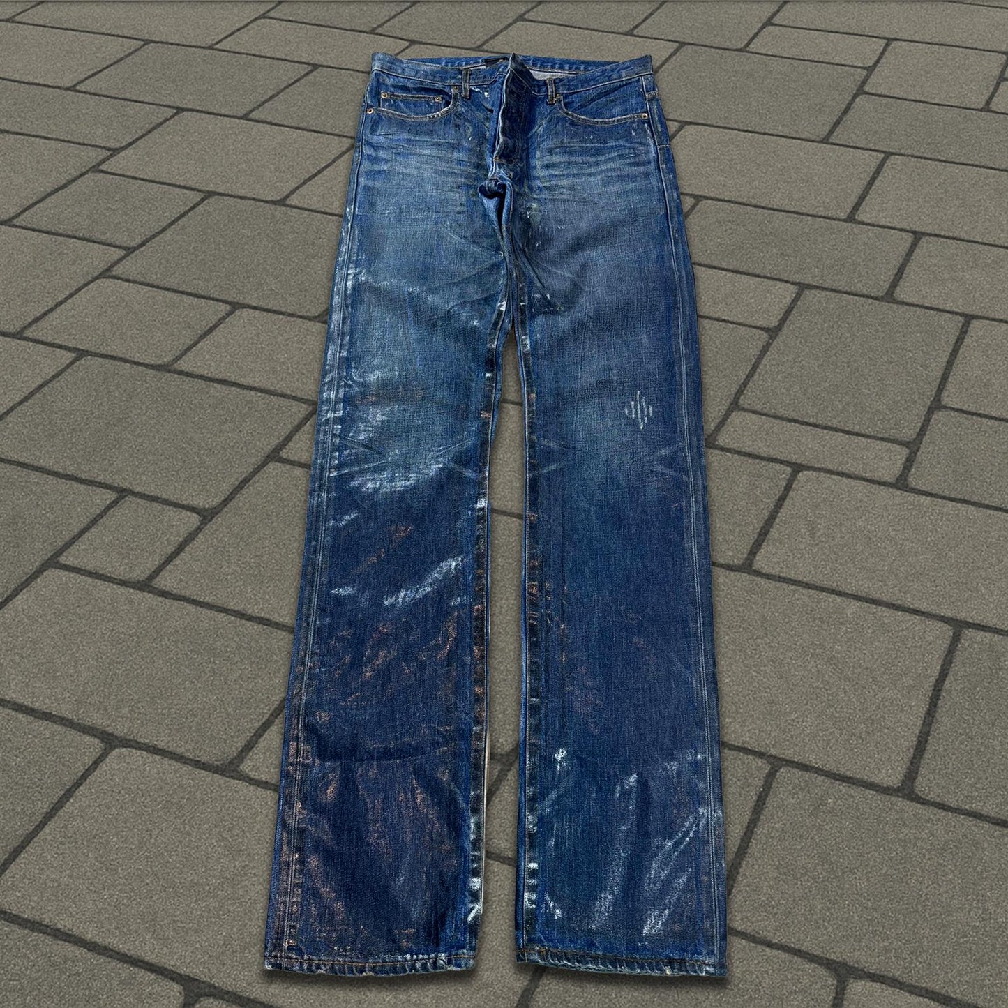 AW03 Dior Homme Blue Waxed Luster Denim