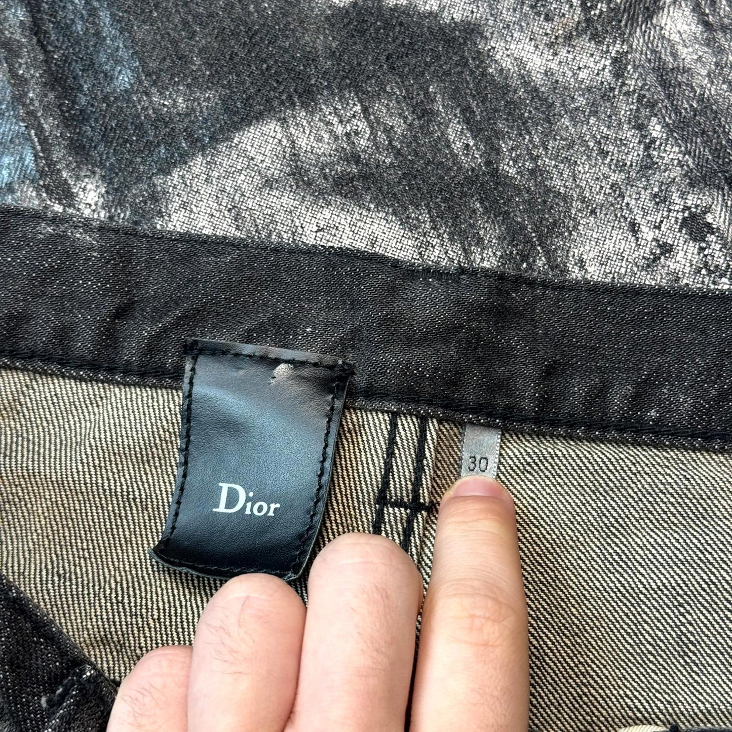 AW04 Dior Homme Black Waxed Luster Denim