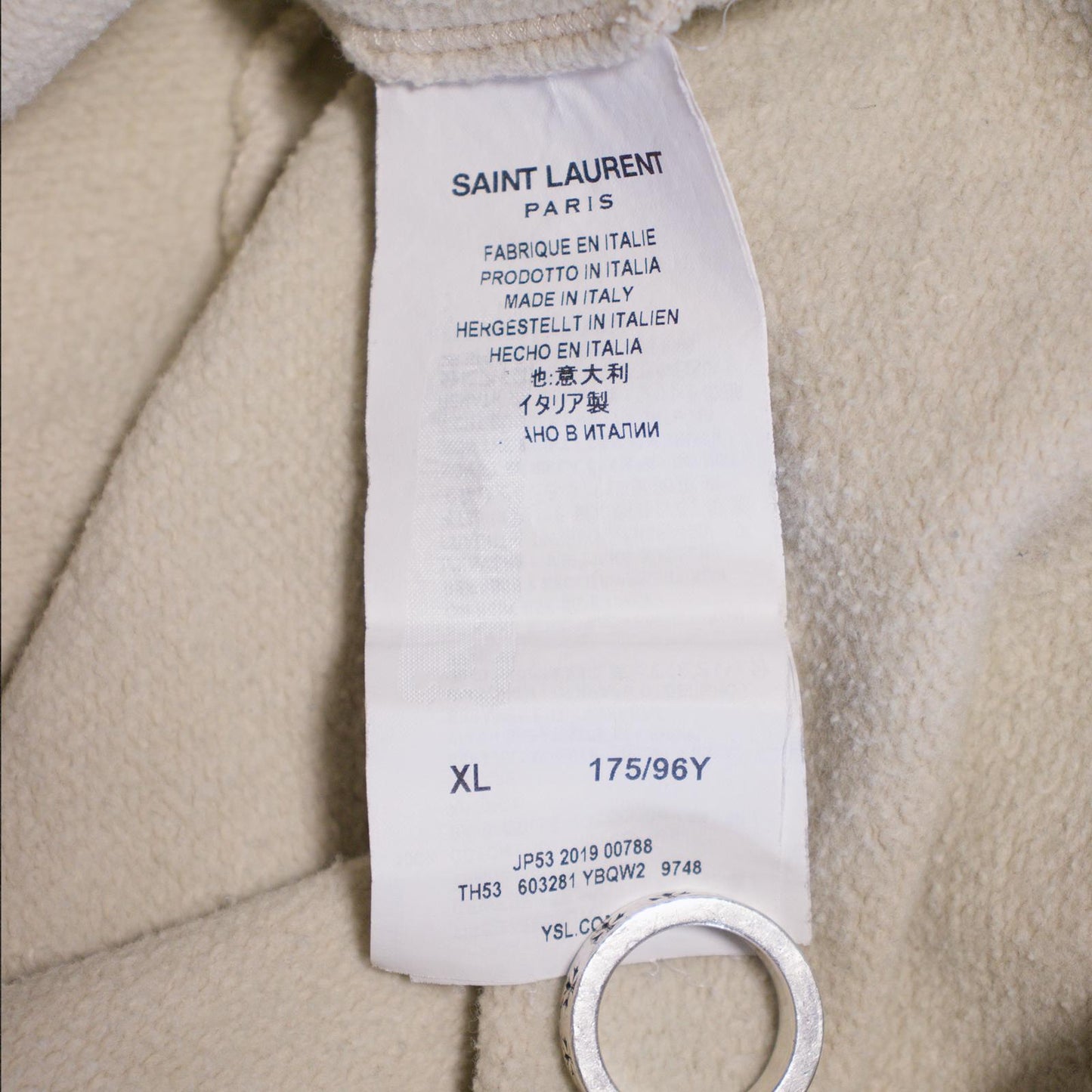 SS19 Saint Laurent Paris Beige Malibu Hoodie