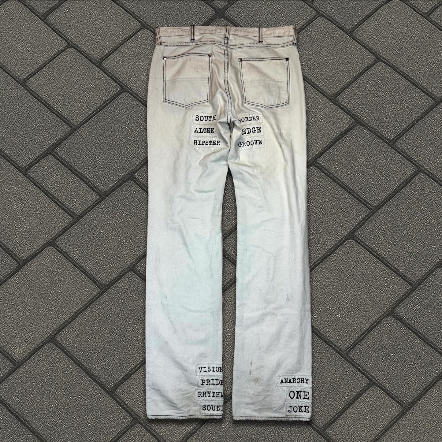 SS02 Number Nine White Modern Age Patchwork Denim