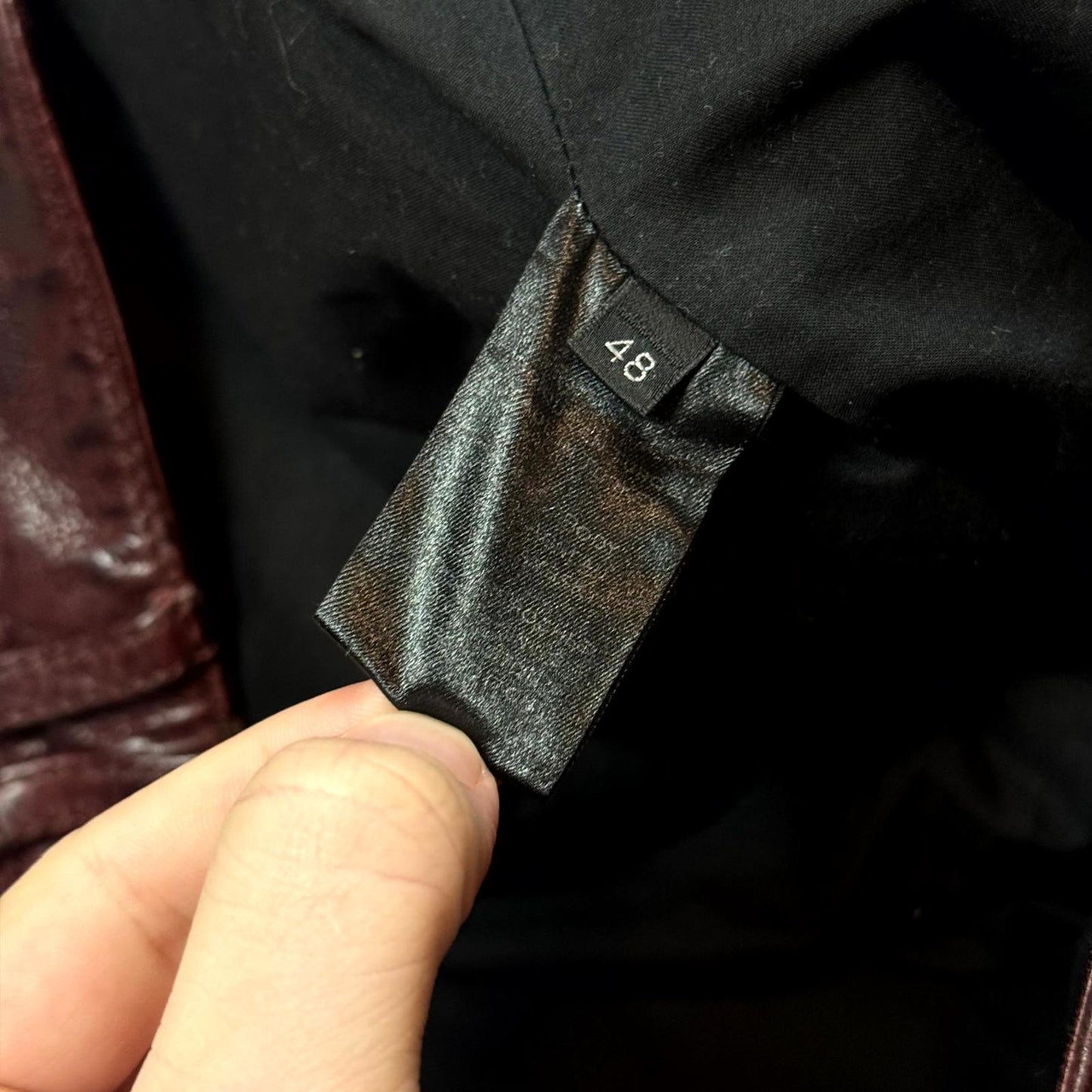 FW13 Balmain Oxblood Leather Biker Pants