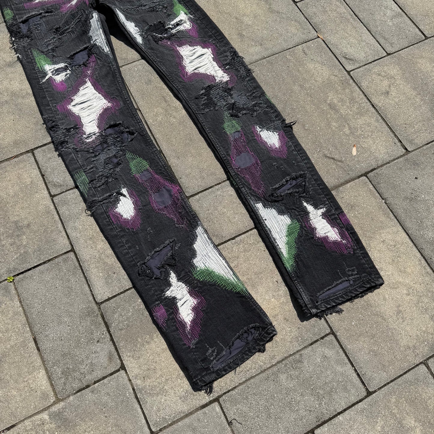 2018 Vlone Black Runway Scab Denim