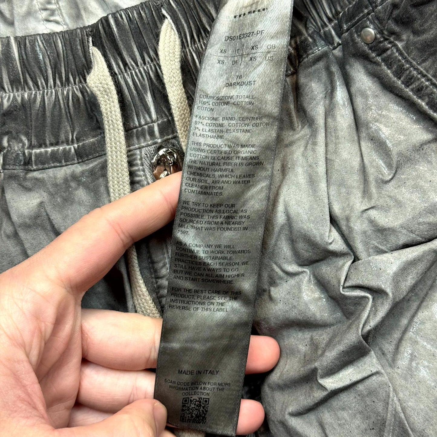 Rick Owens Light Wax Grey Bela Pants