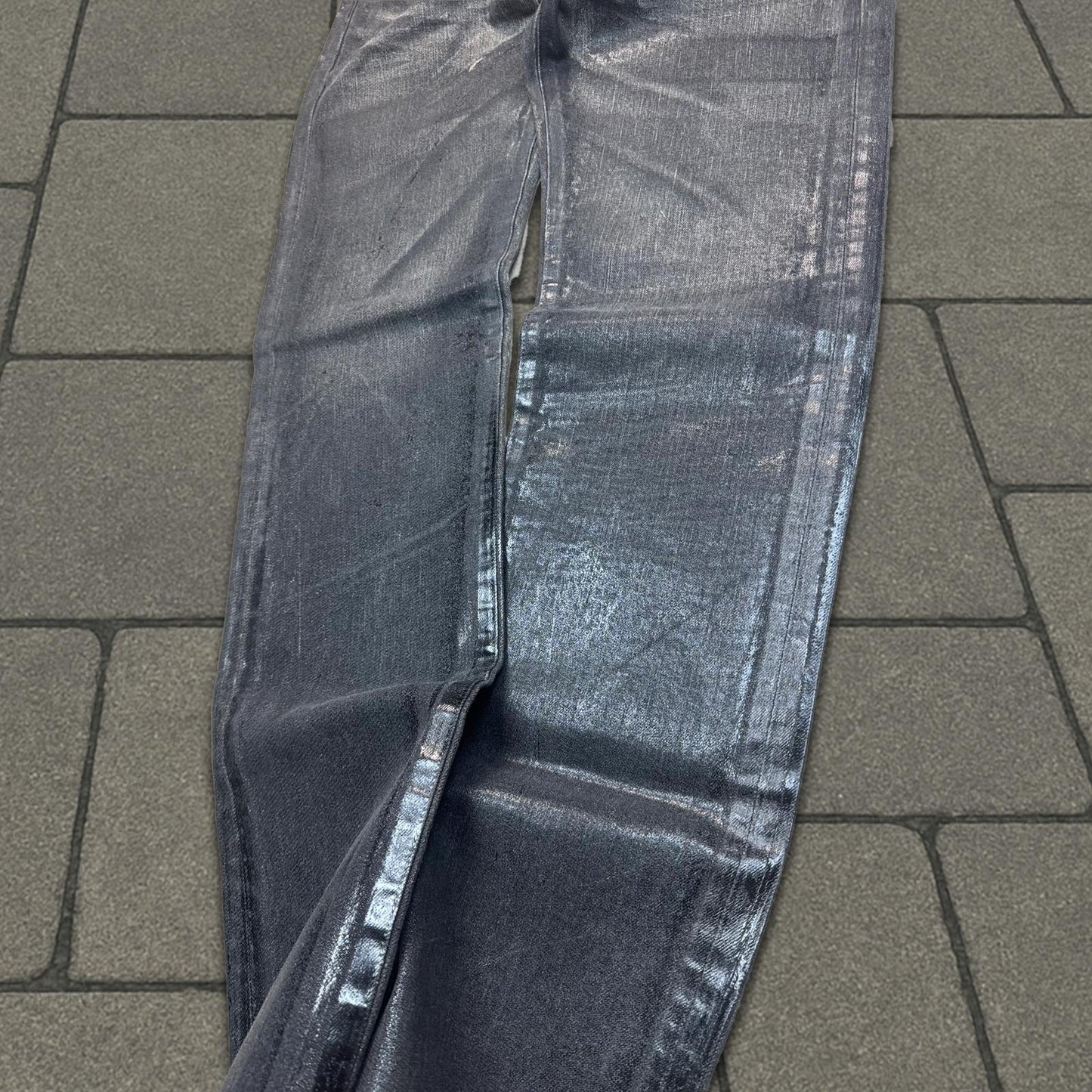 AW04 Dior Homme Black Luster Wax Denim