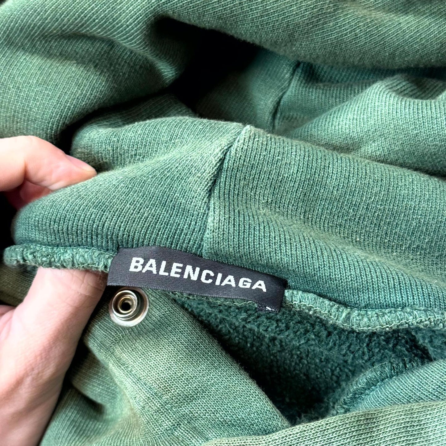 2018 Balenciaga Green Washed Whale Hoodie