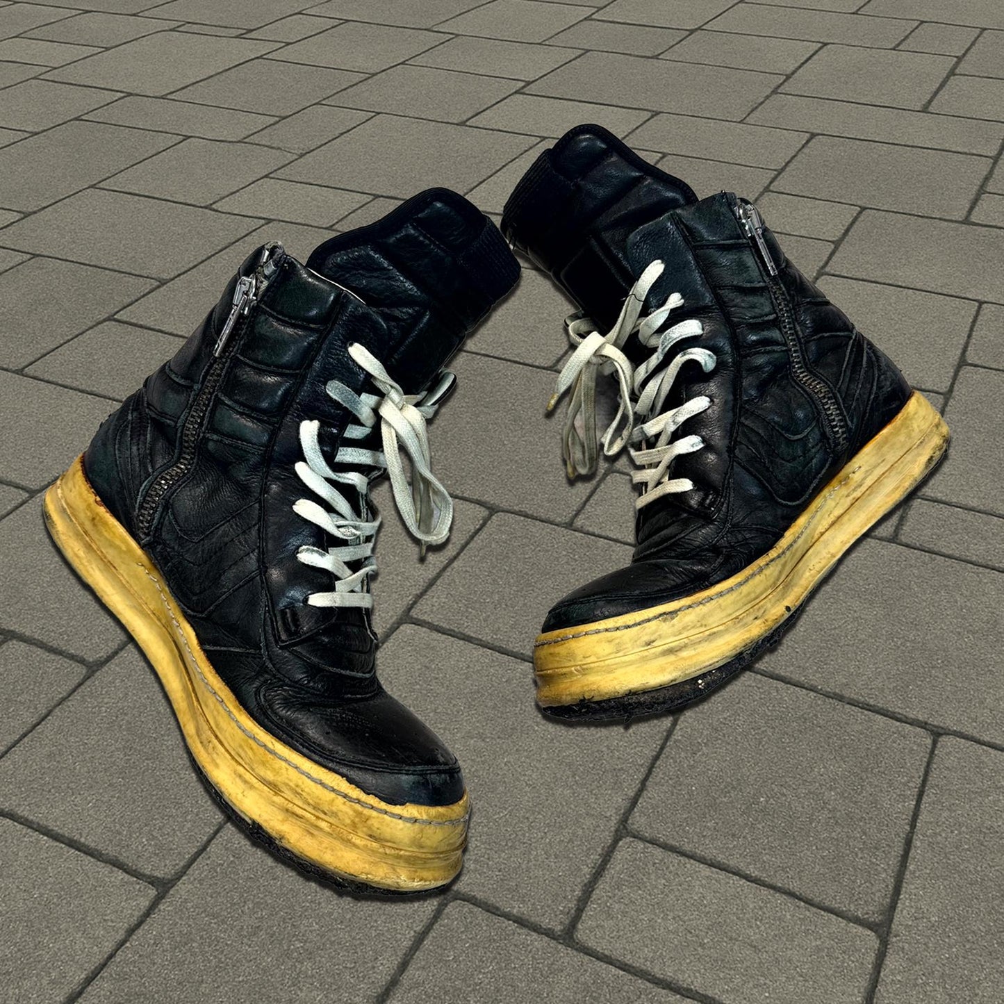 AW06 Rick Owens Black Leather Dunks