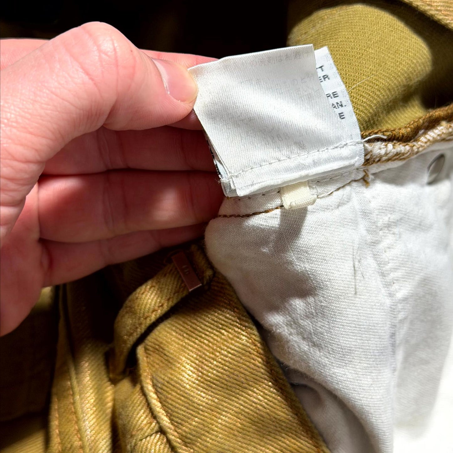 SS09 Dior Homme Gold Wax Denim