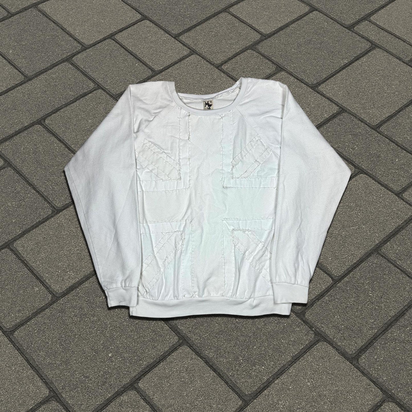 Miju Repairs White Union Jack Sweatshirt