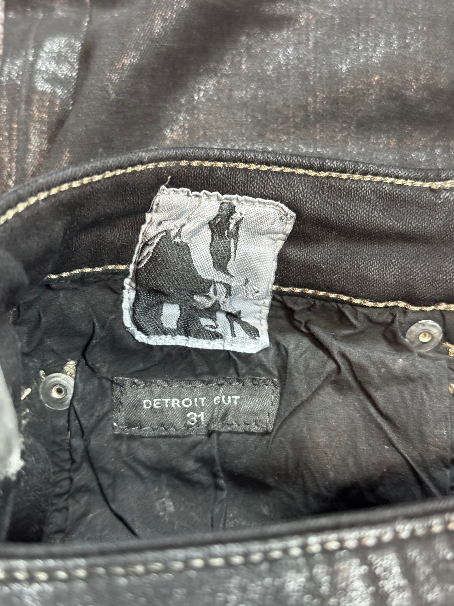 Rick Owens Waxed Detroit Cut Denim