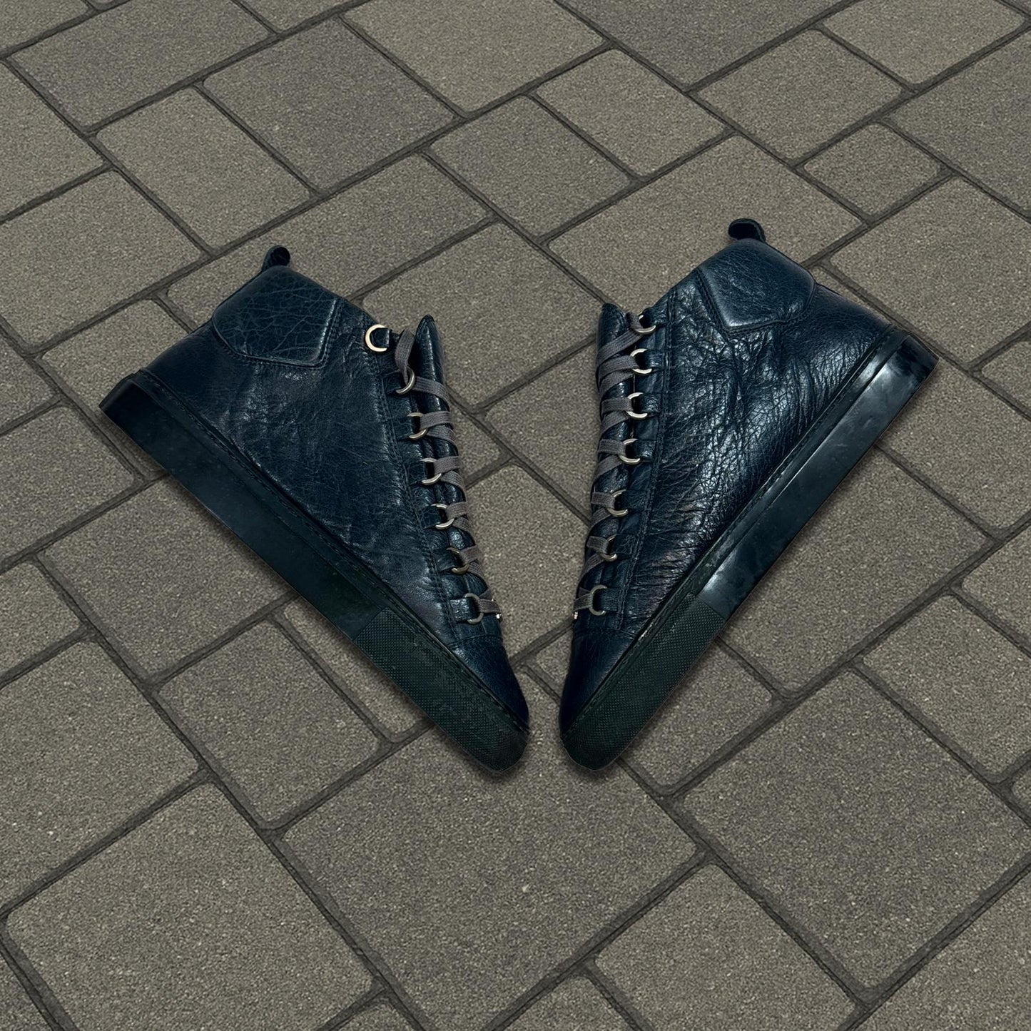Balenciaga Navy Blue High Top Arena Sneaker