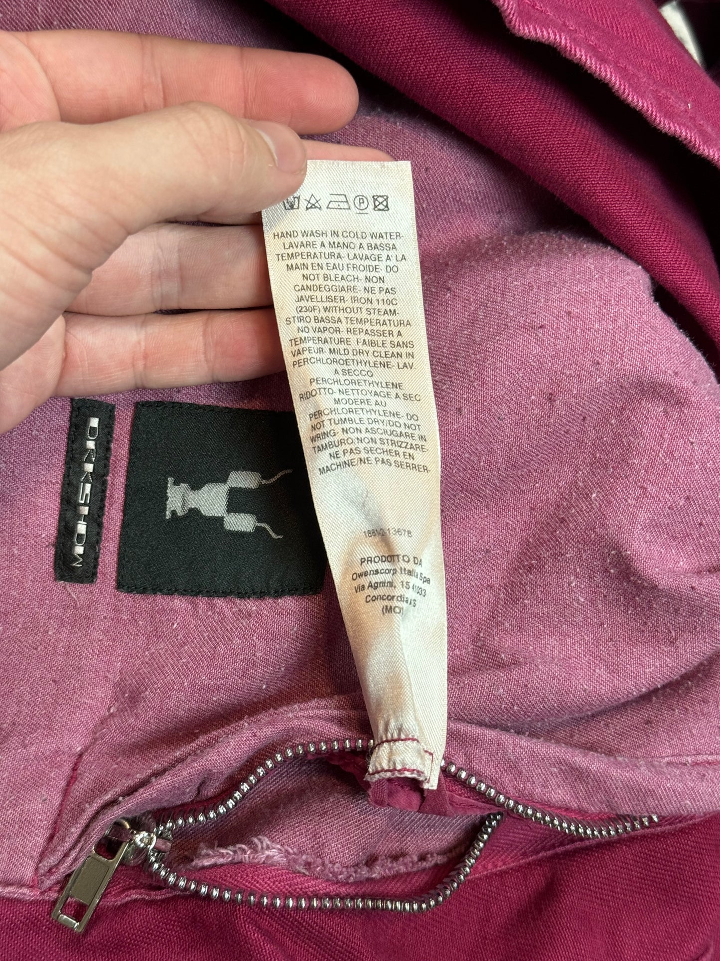 Rick Owens Fuxia Vomit Denim Jacket