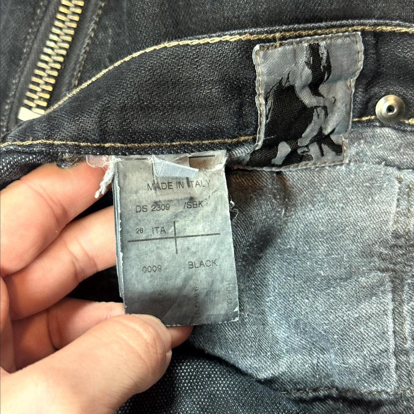 SS09 Rick Owens Black Banana Cut Denim