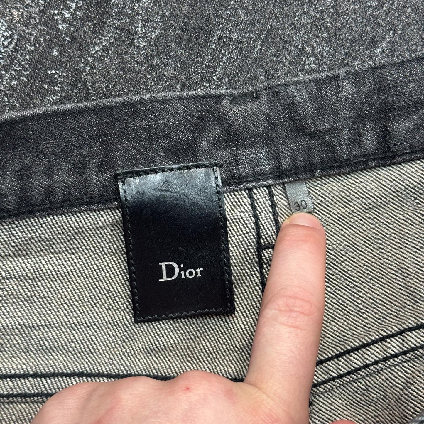 AW05 Dior Homme Black Luster Wax Denim