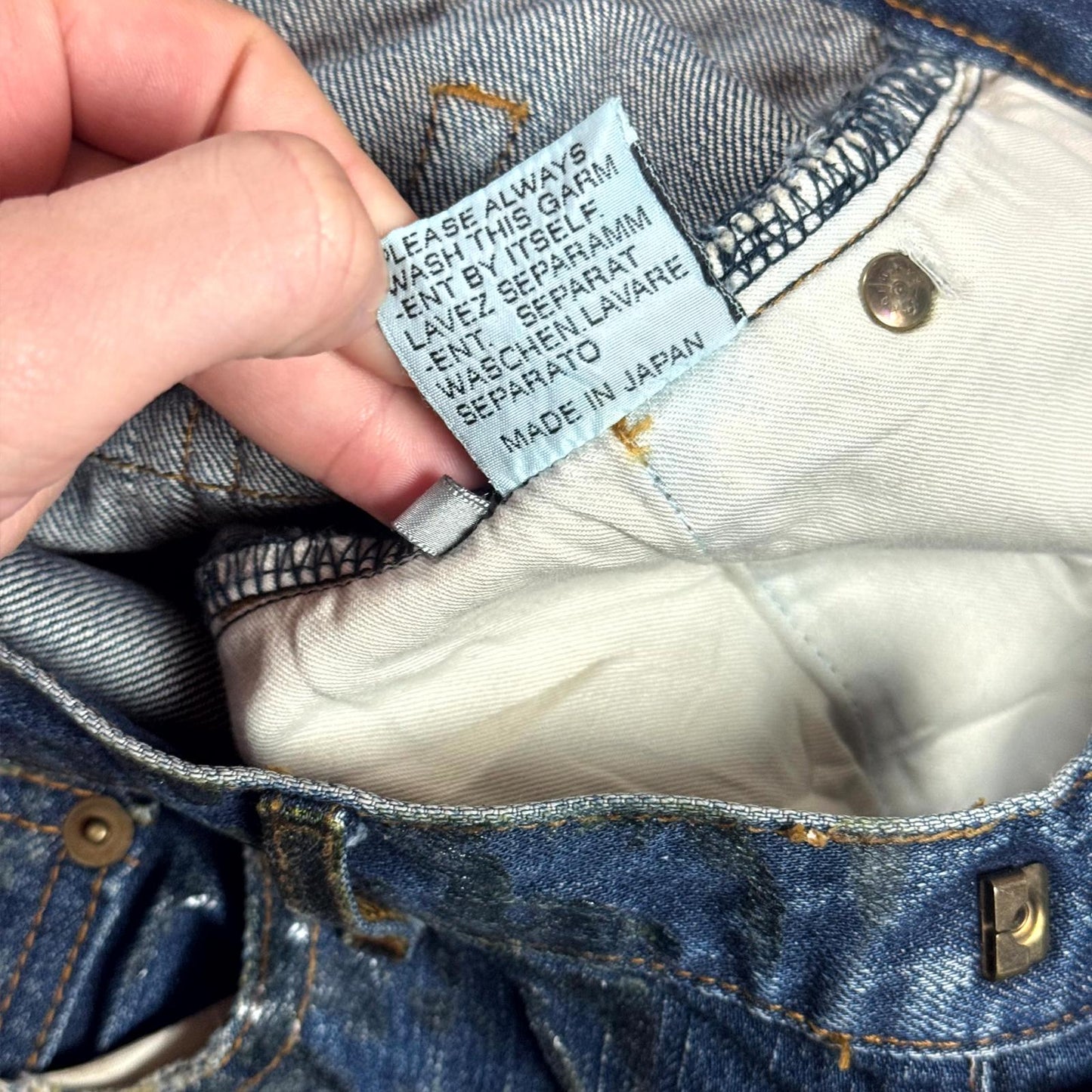 AW03 Dior Homme Blue Waxed Luster Denim