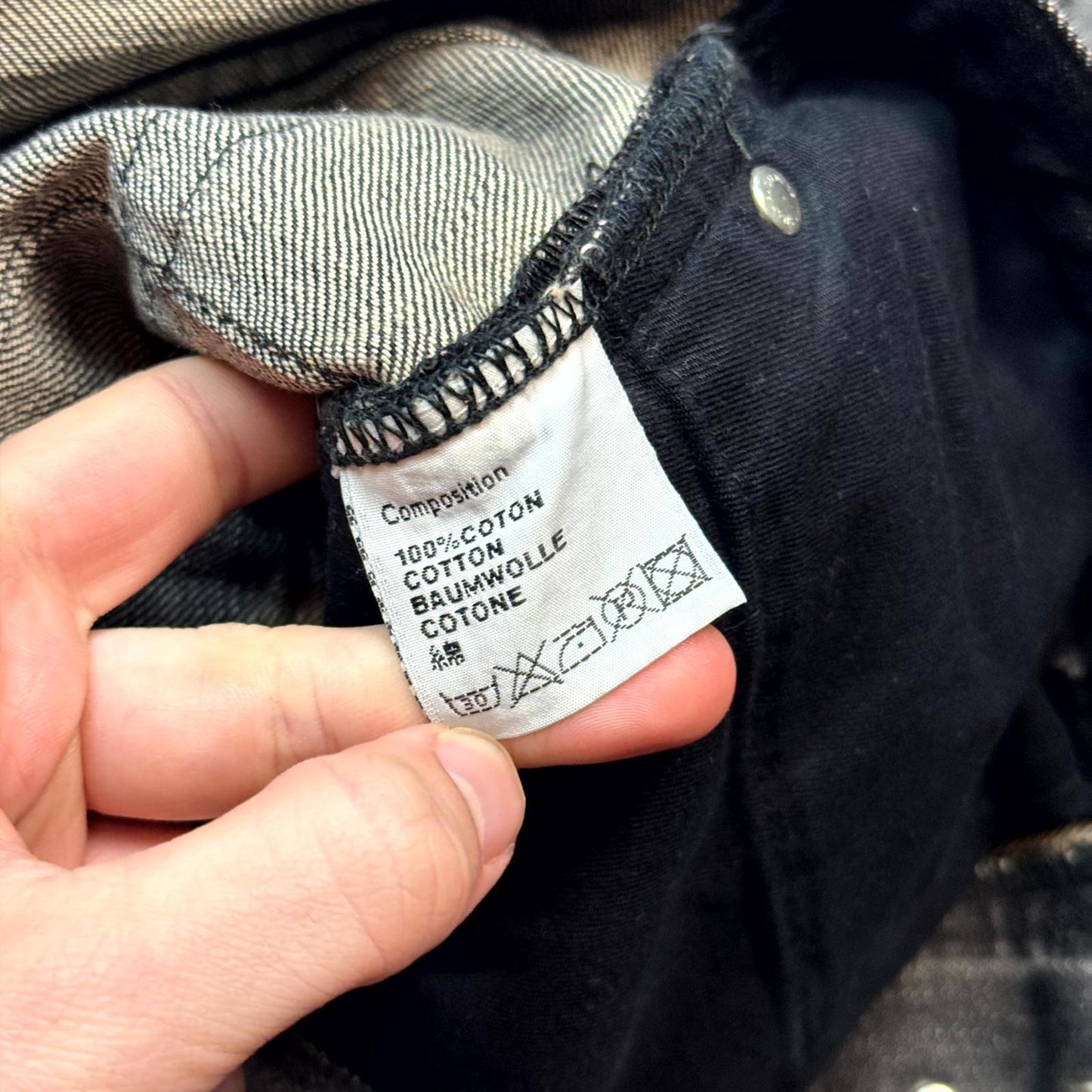 AW08 Dior Homme Black Waxed Luster Denim