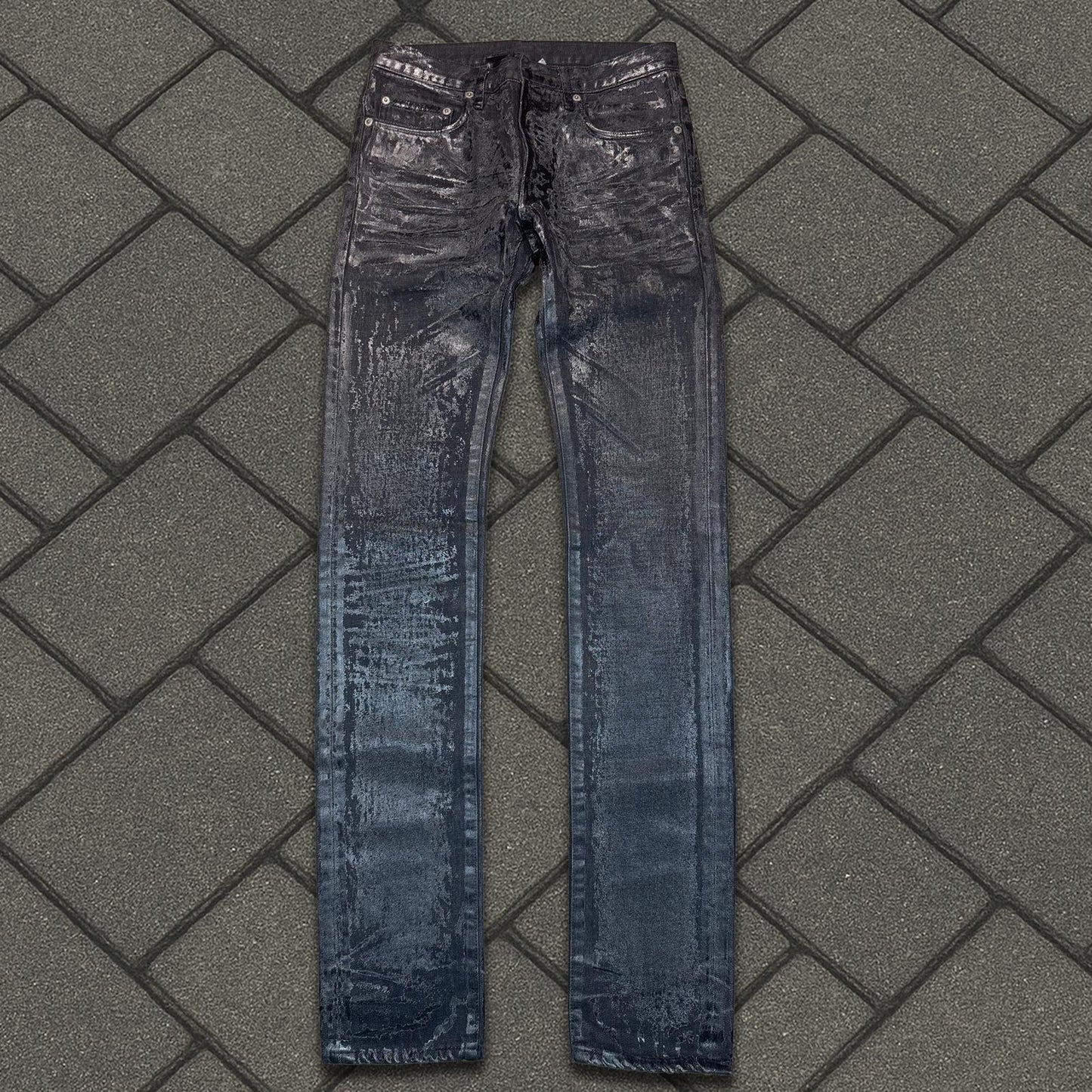 AW07 Dior Homme Black Luster Wax Denim