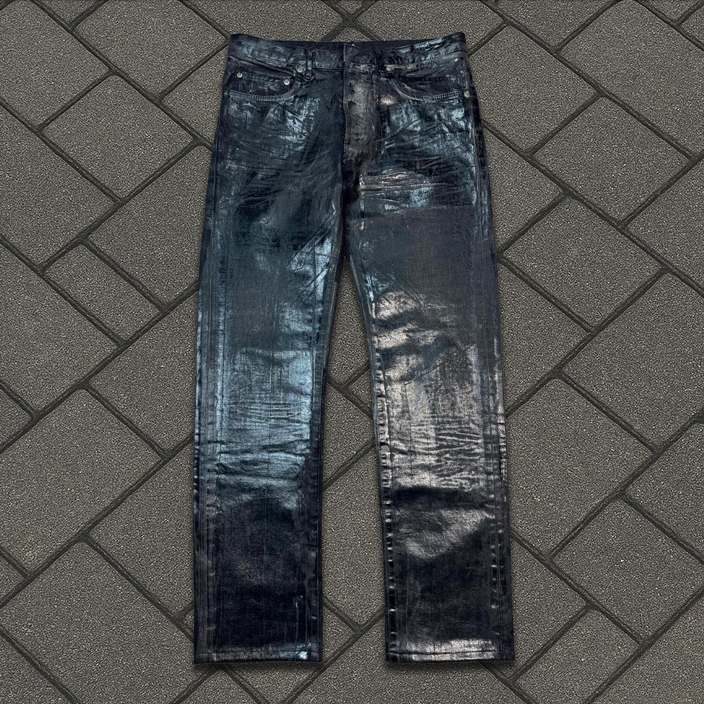 AW05 Dior Homme Black Waxed Luster Denim