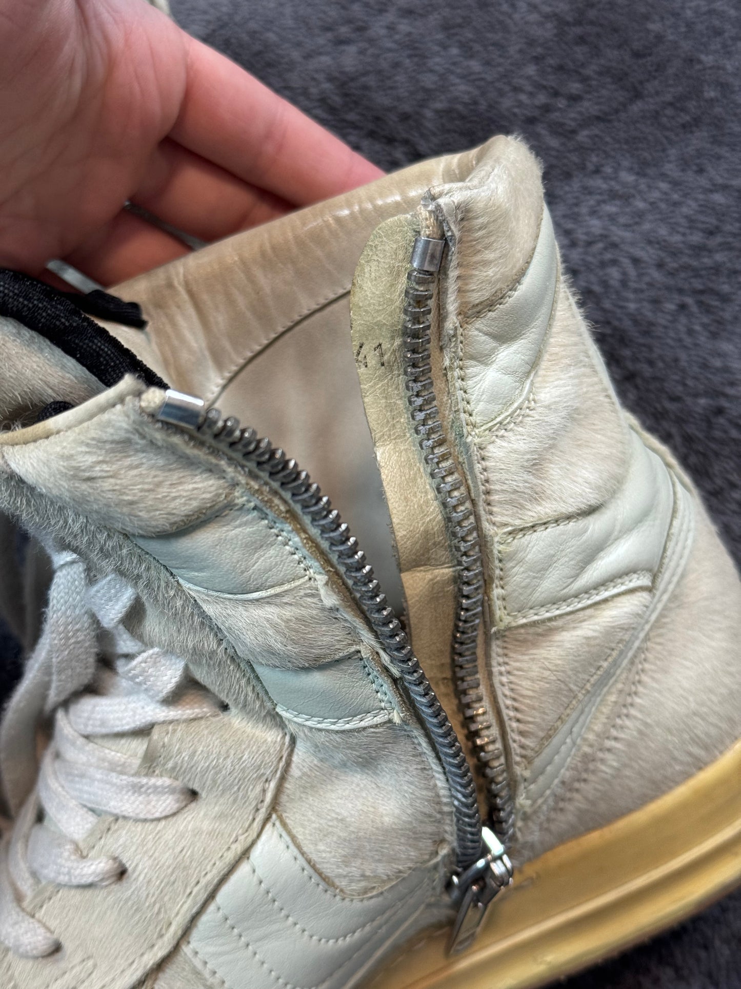 FW08 Rick Owens Pony Hair Milk Dunks