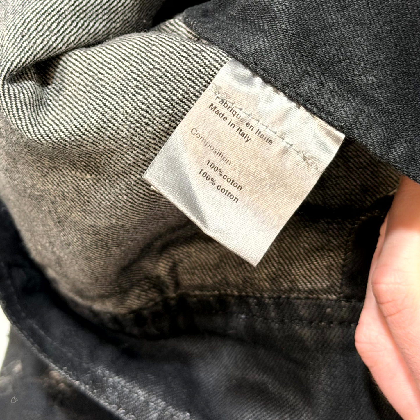 SS04 Dior Homme Strip Waxed Denim Jacket