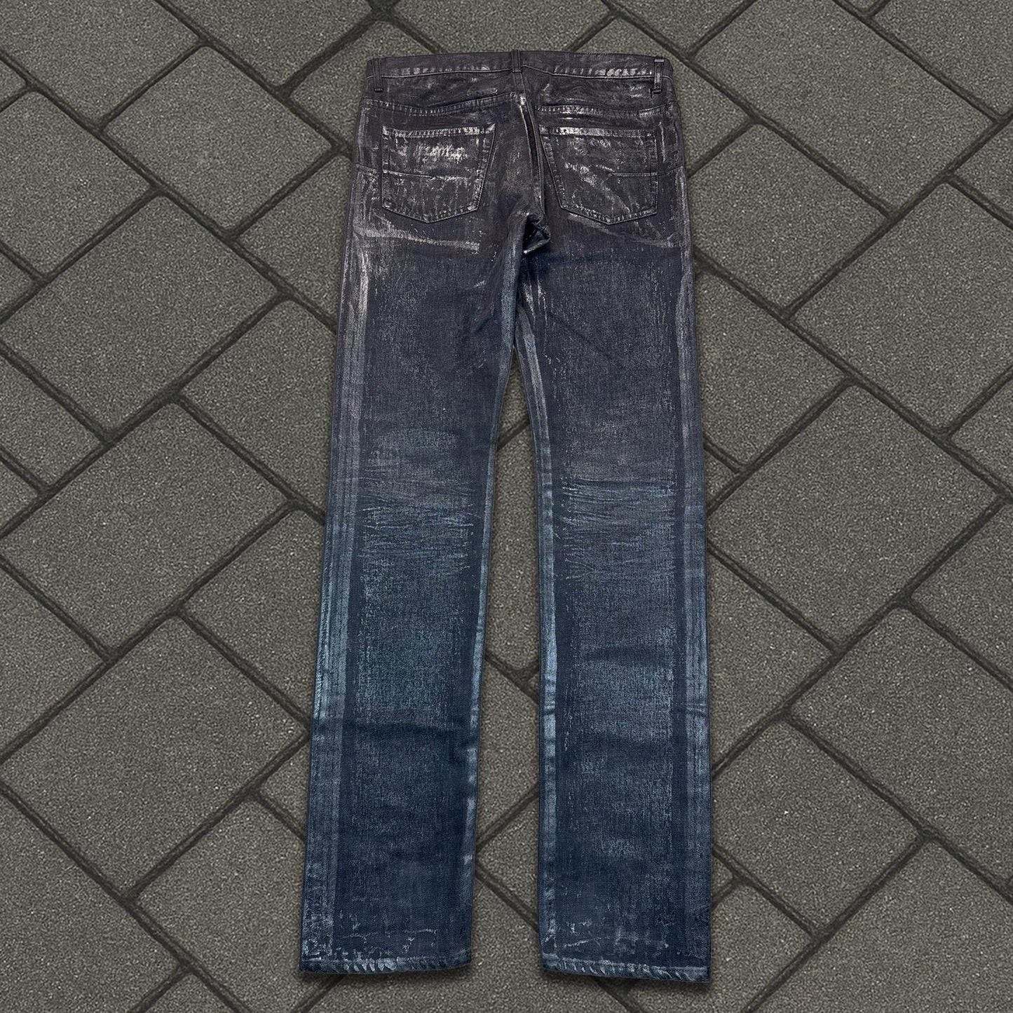AW07 Dior Homme Black Luster Wax Denim