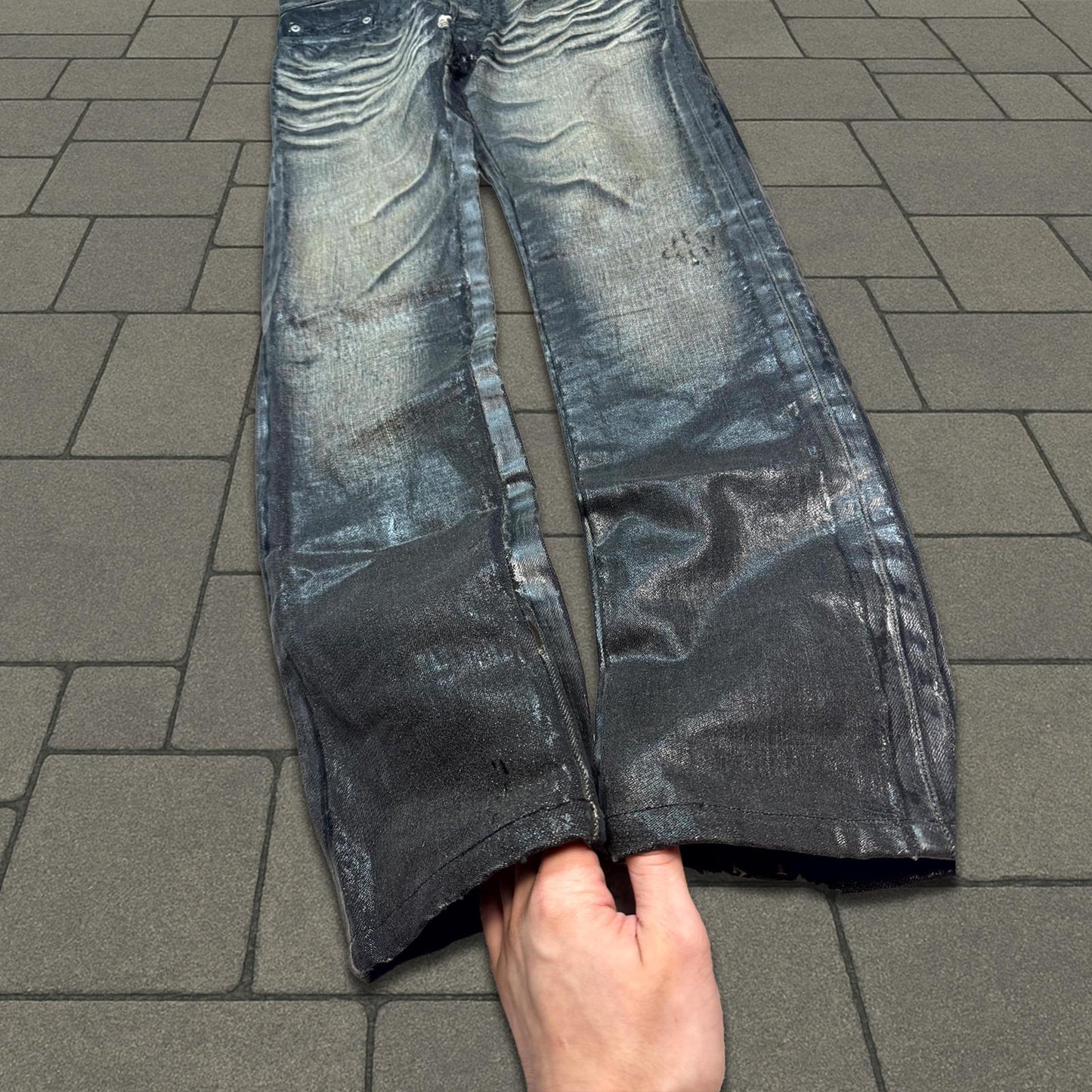 AW03 Dior Homme Black Waxed Luster Denim