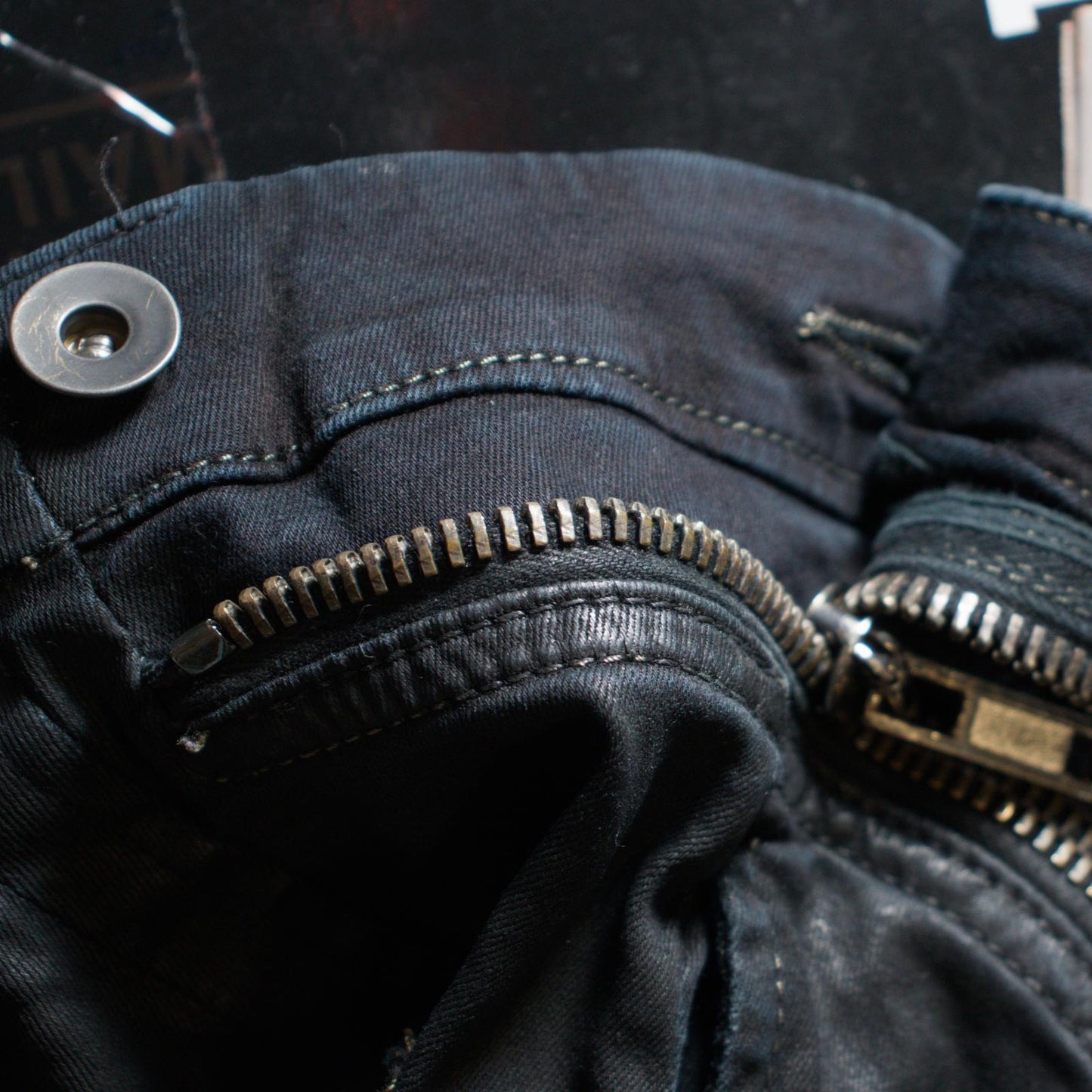 FW16 Rick Owens ‘Black Matte’ Aircut Denim