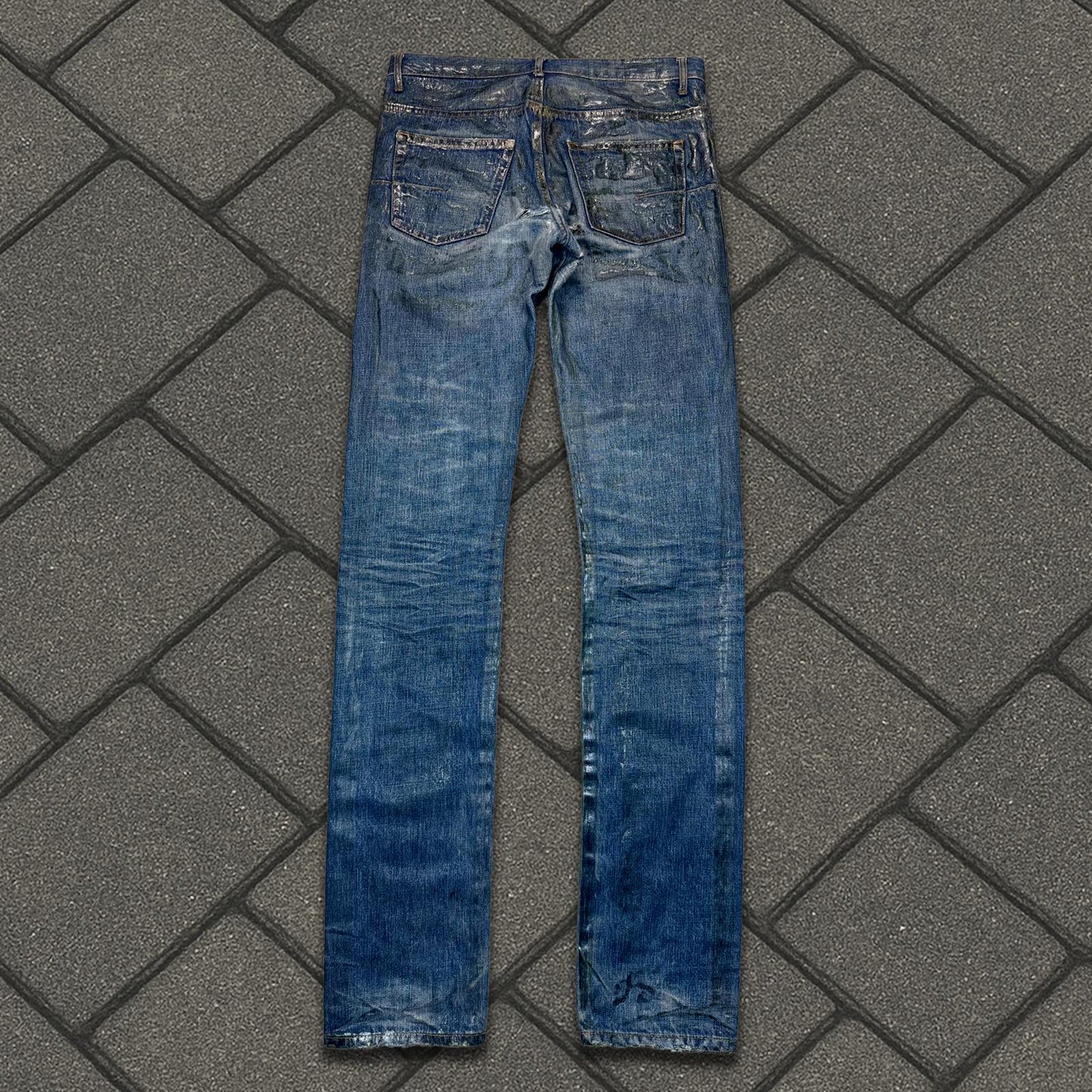 AW05 Dior Homme Green Wax Luster Denim