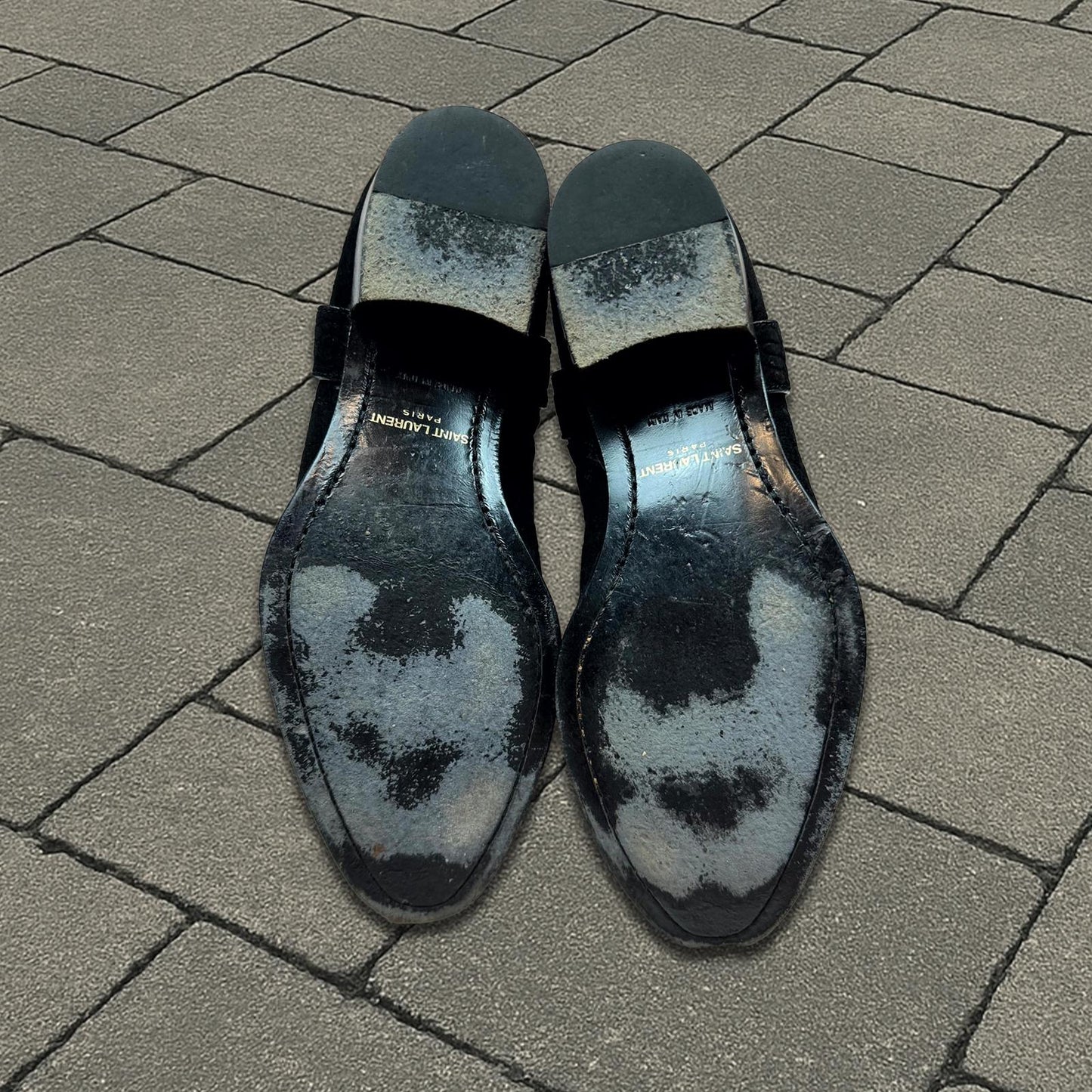 Saint Laurent Paris Black Croc Embossed Wyatt Boots