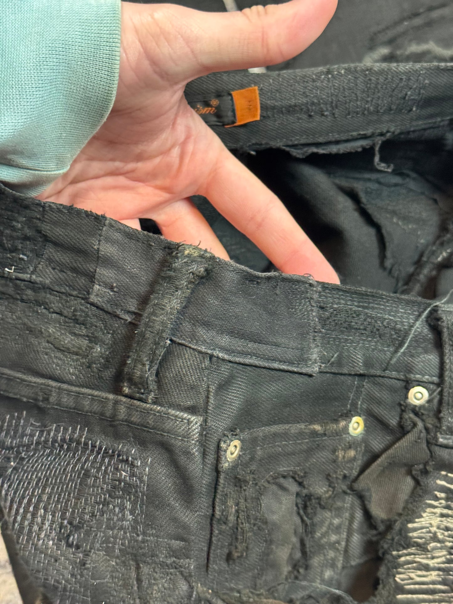 AW05 Undercover “Arts & Crafts” 85 Black Boro Denim