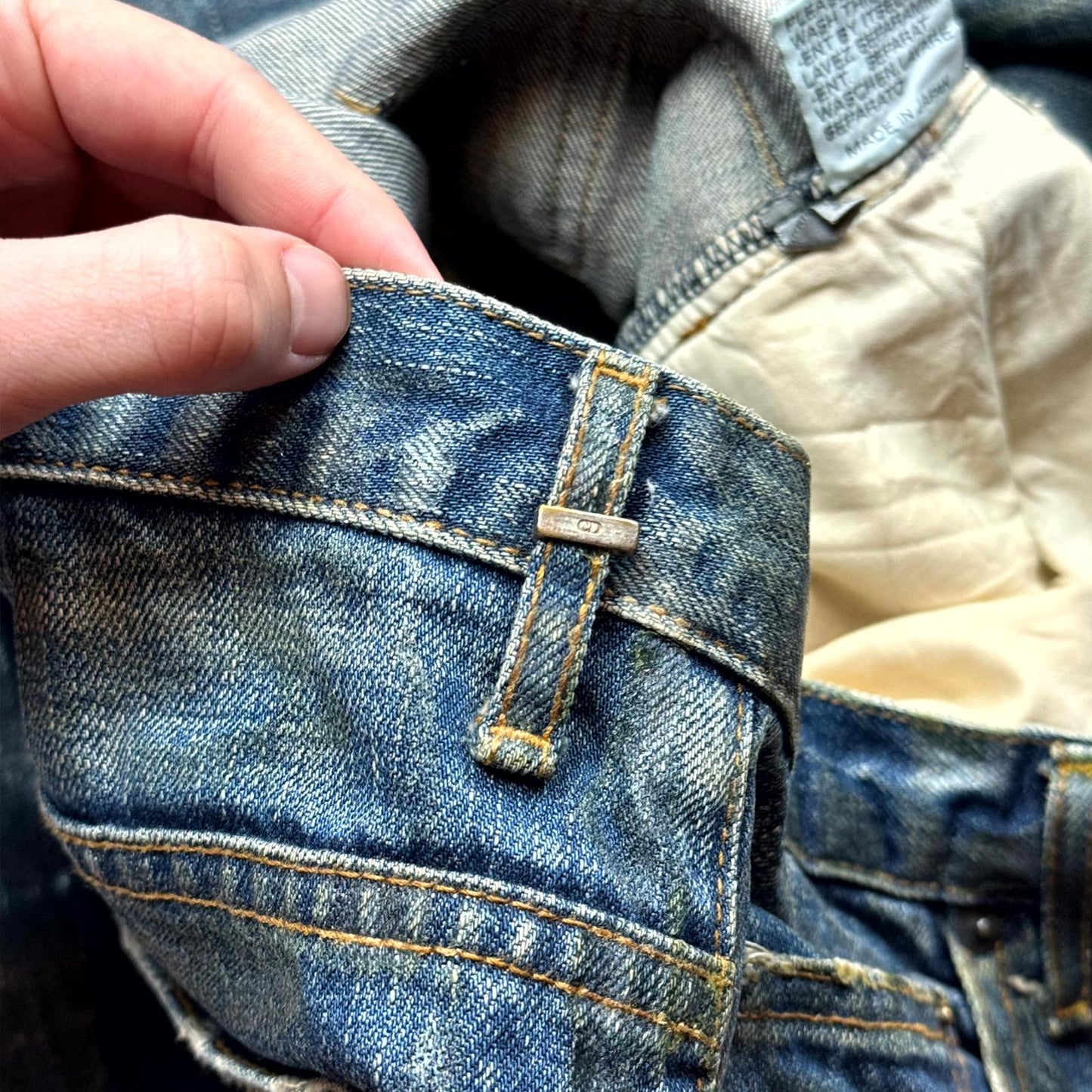 AW03 Dior Homme Blue Waxed Luster Denim