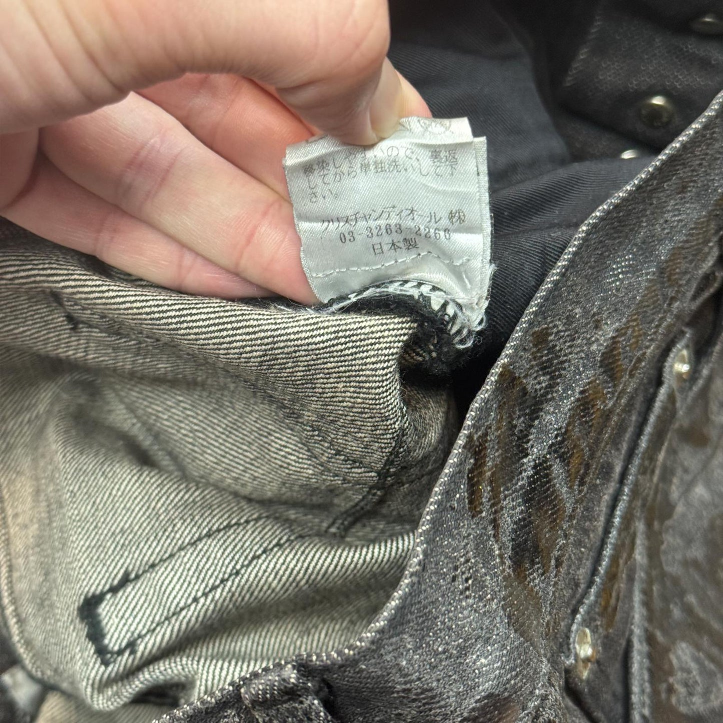 AW07 Dior Homme Black Luster Wax Denim