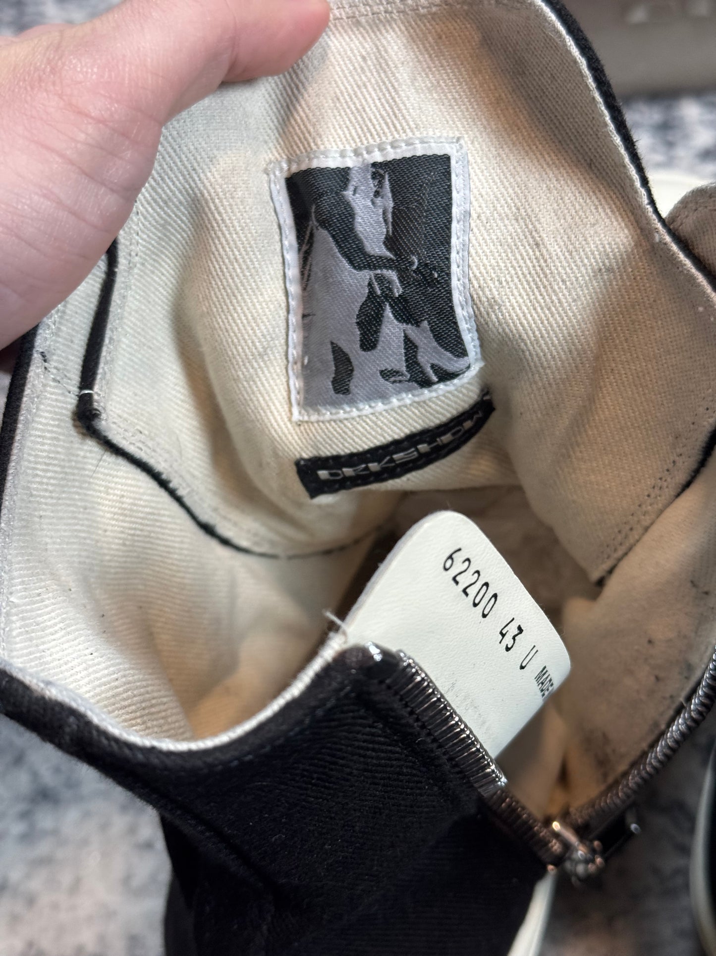 Rick Owens Black Pentagram Lace Ramones