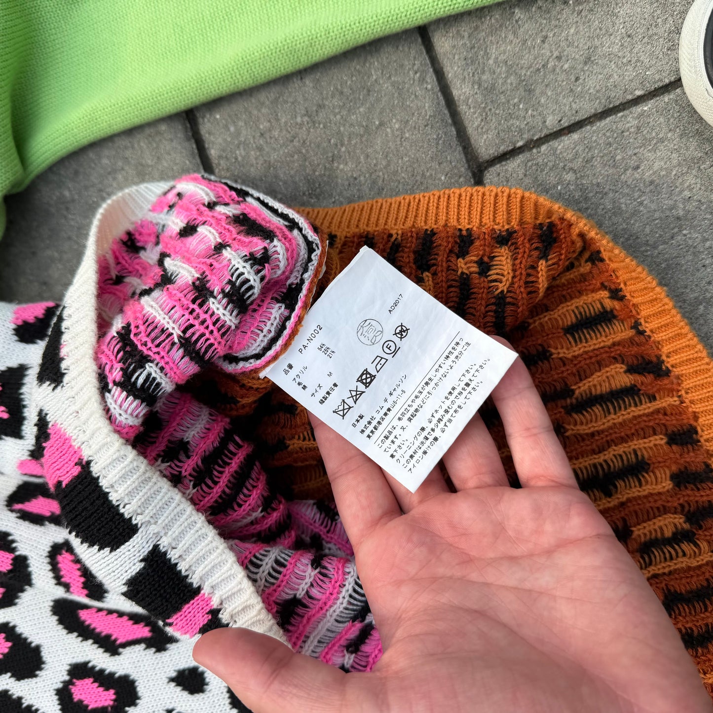 SS18 Comme Des Garcons Pink Leopard Knit