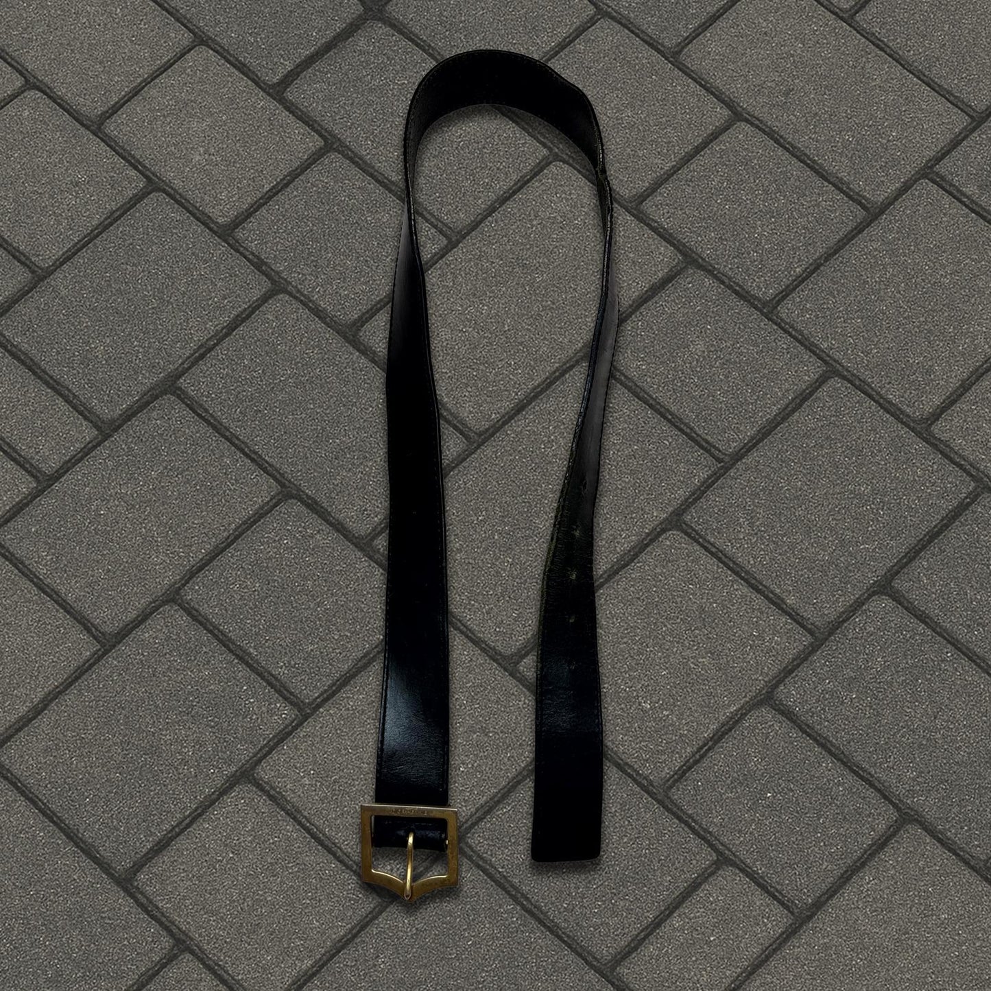 SS05 Dior Homme Black Leather D Point Belt