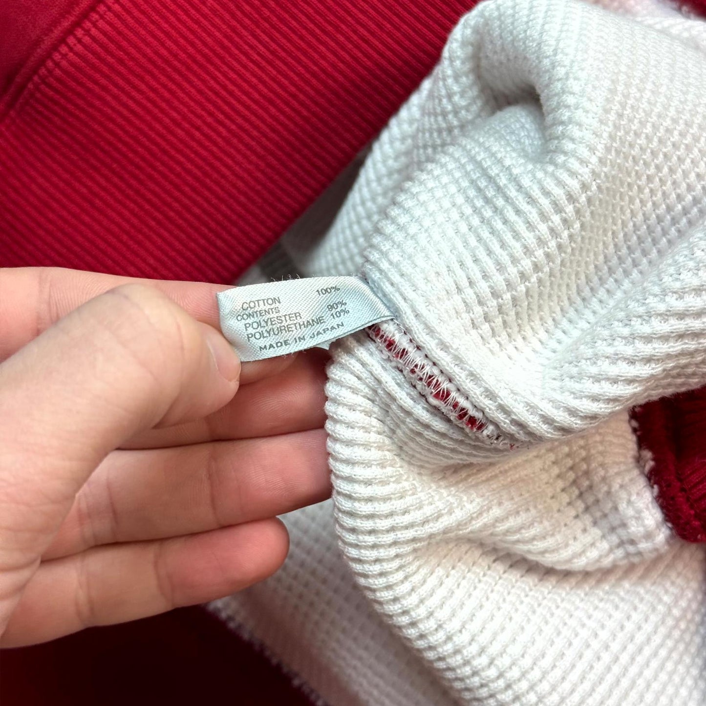 AW00 Number Nine Red Thermal Redisun Hoodie