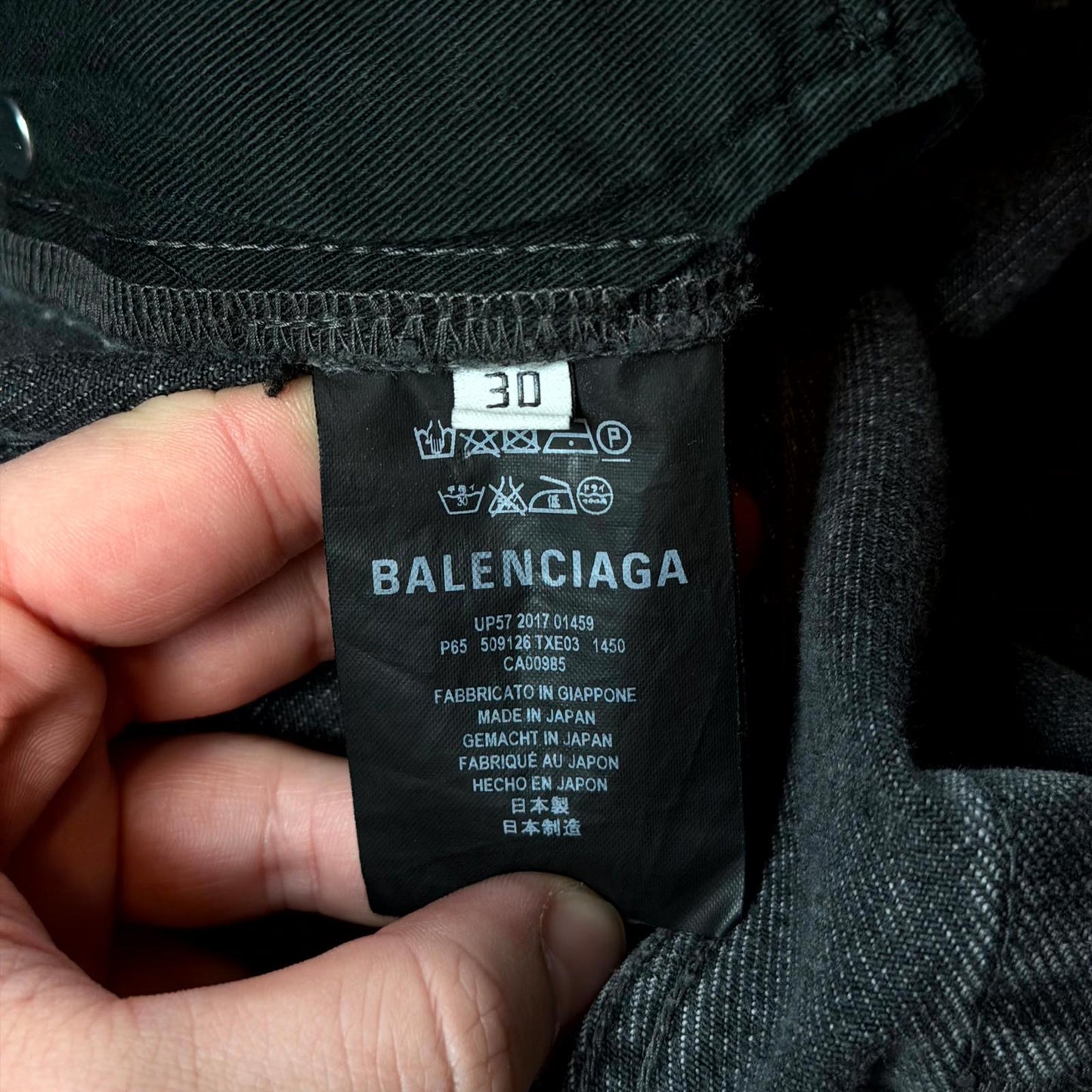 SS18 Balenciaga Black Convertible Denim