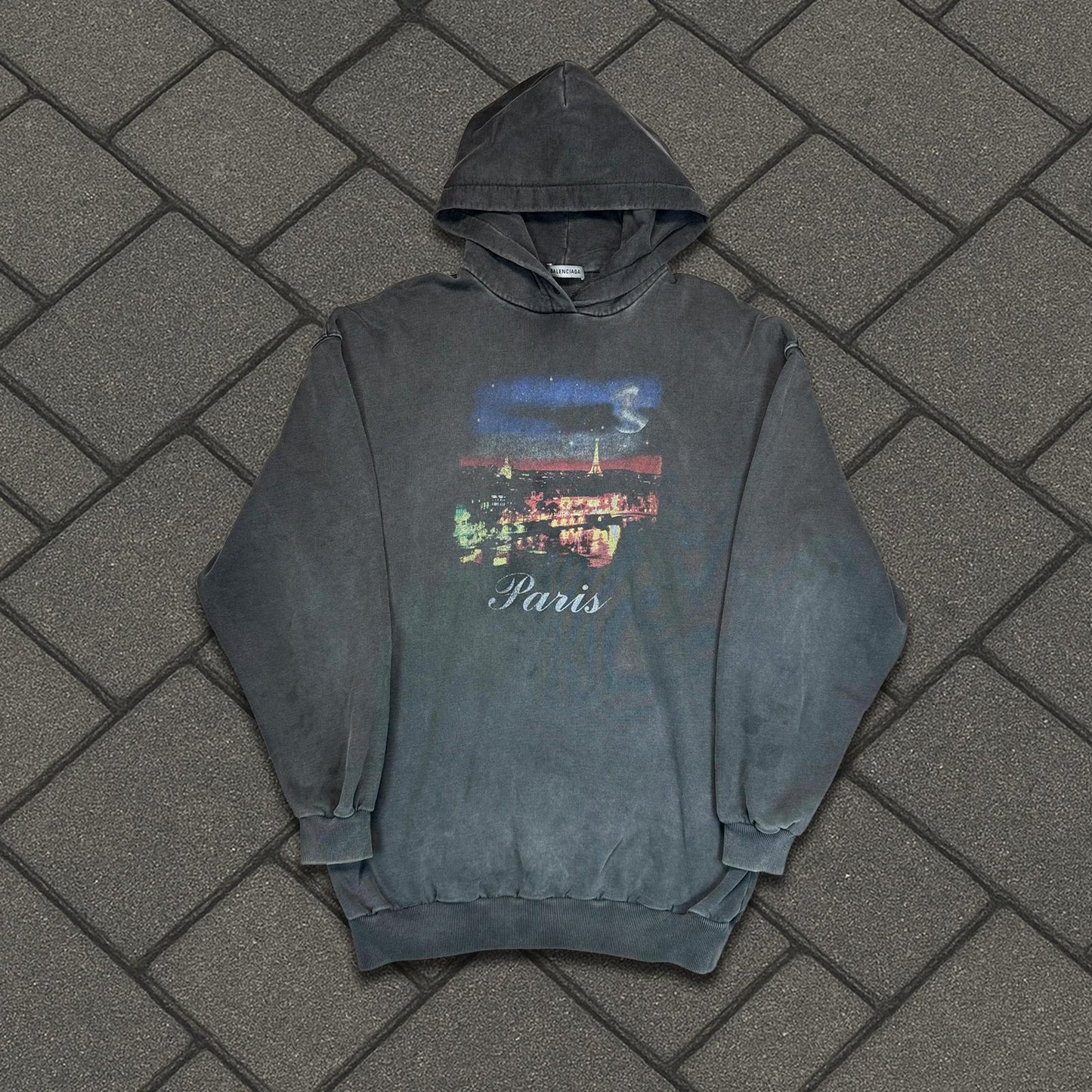 FW17 Balenciaga Paris Oversized Skyline Hoodie